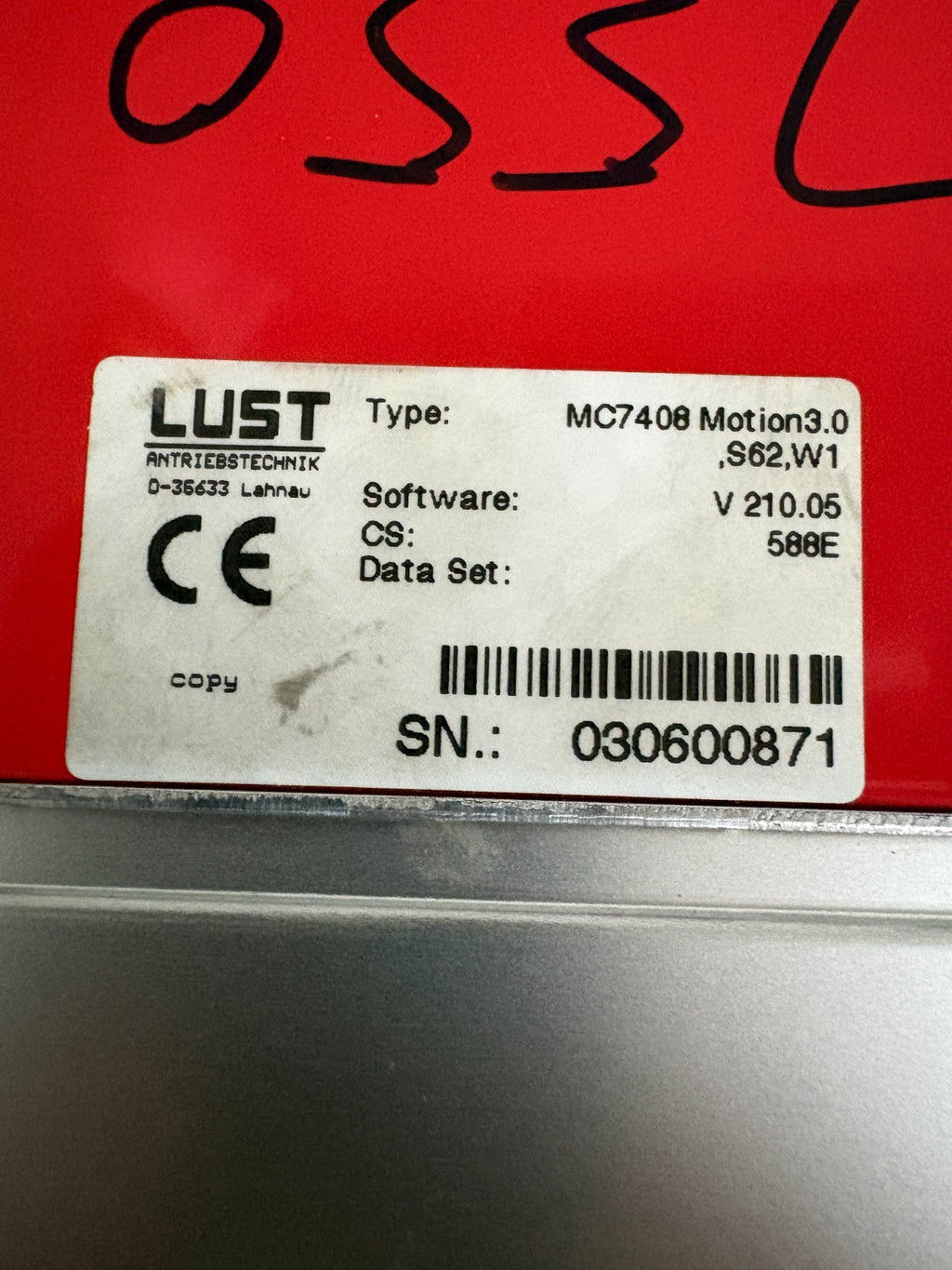 LUST SERVO DRIVE MC7408 MOTION 3.0. S62.W1
