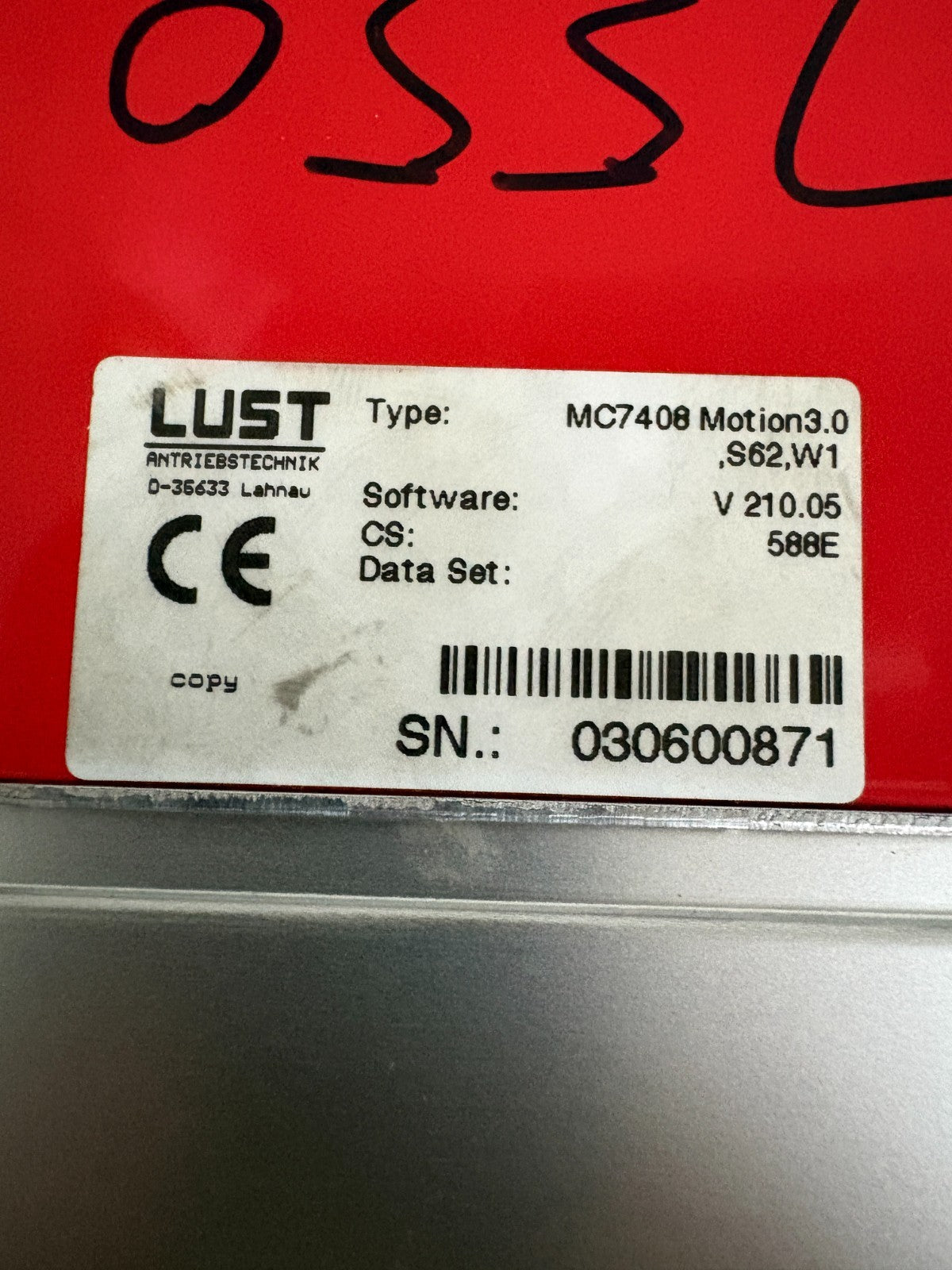 LUST SERVO DRIVE MC7408 MOTION 3.0. S62.W1
