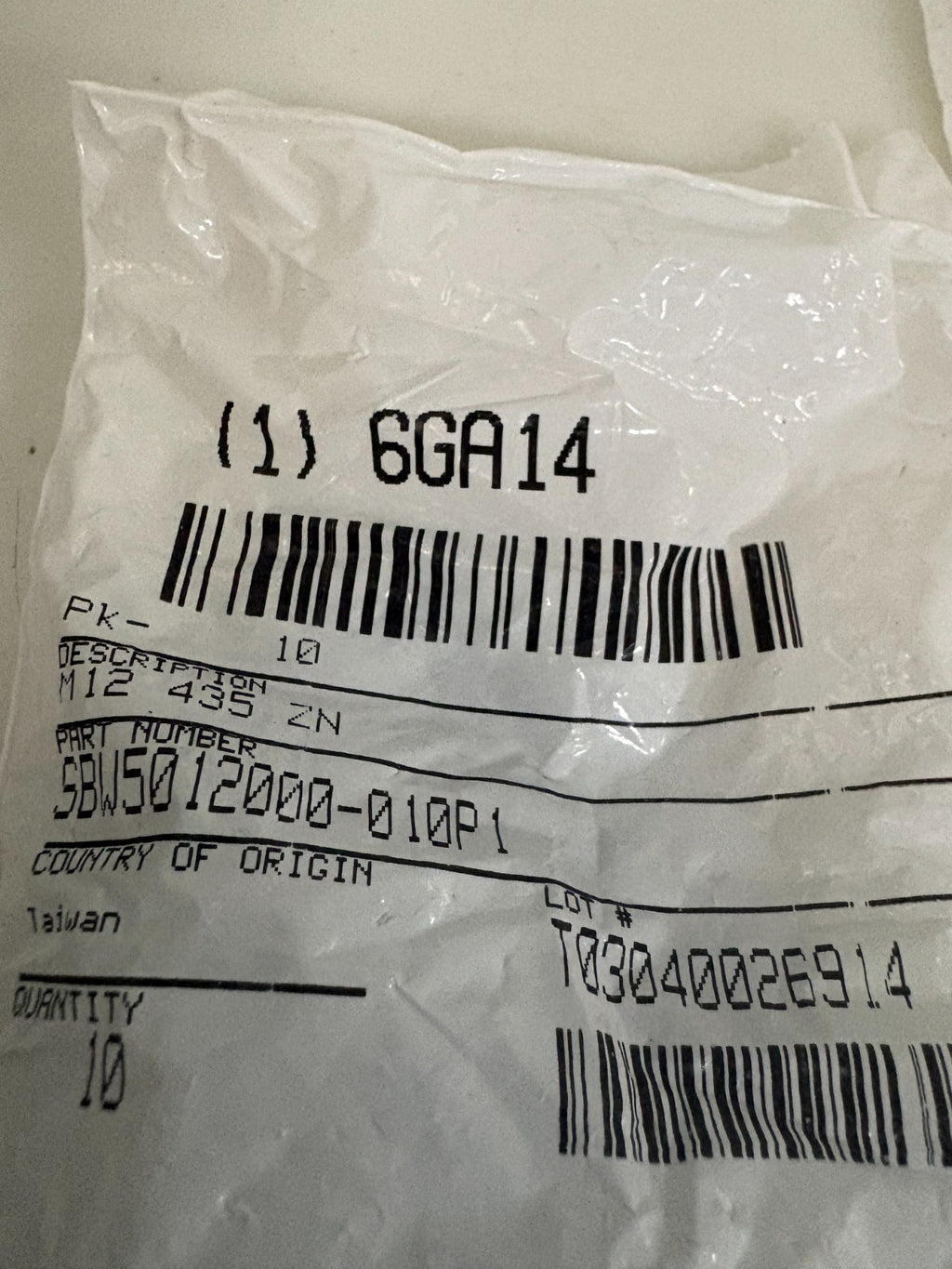 LOT OF 9 BAG SQUARE BEVELED WASHER ZINC PLATE SCREW SIZE M12 435 ZN 6GA142