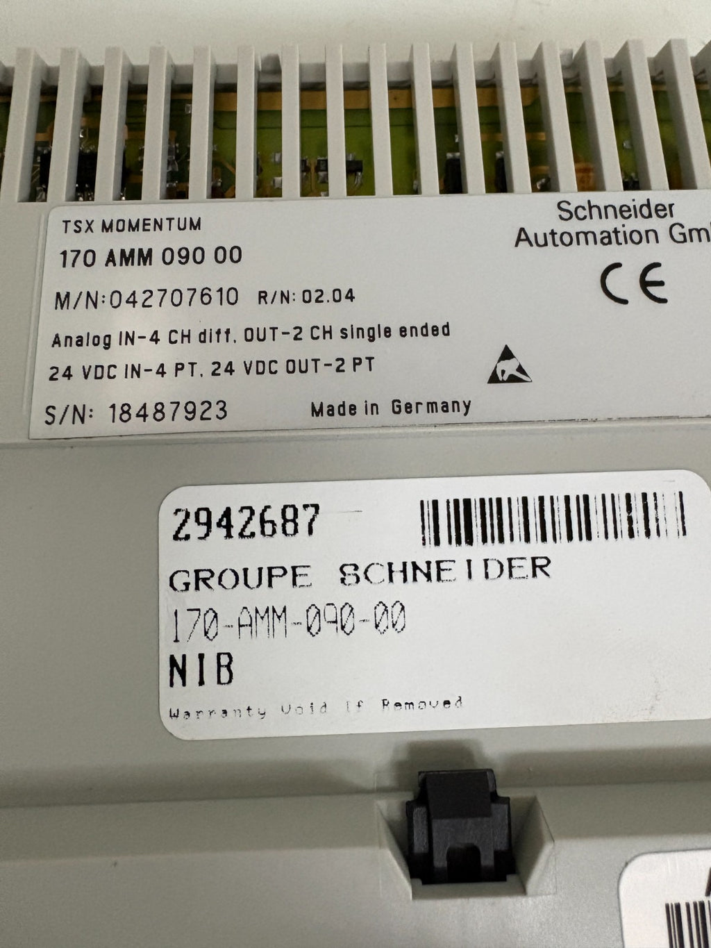SCHNEIDER TSX MOMENTUM 170-AMM 090 00 I/O MODULE I/O ANALOG BASE