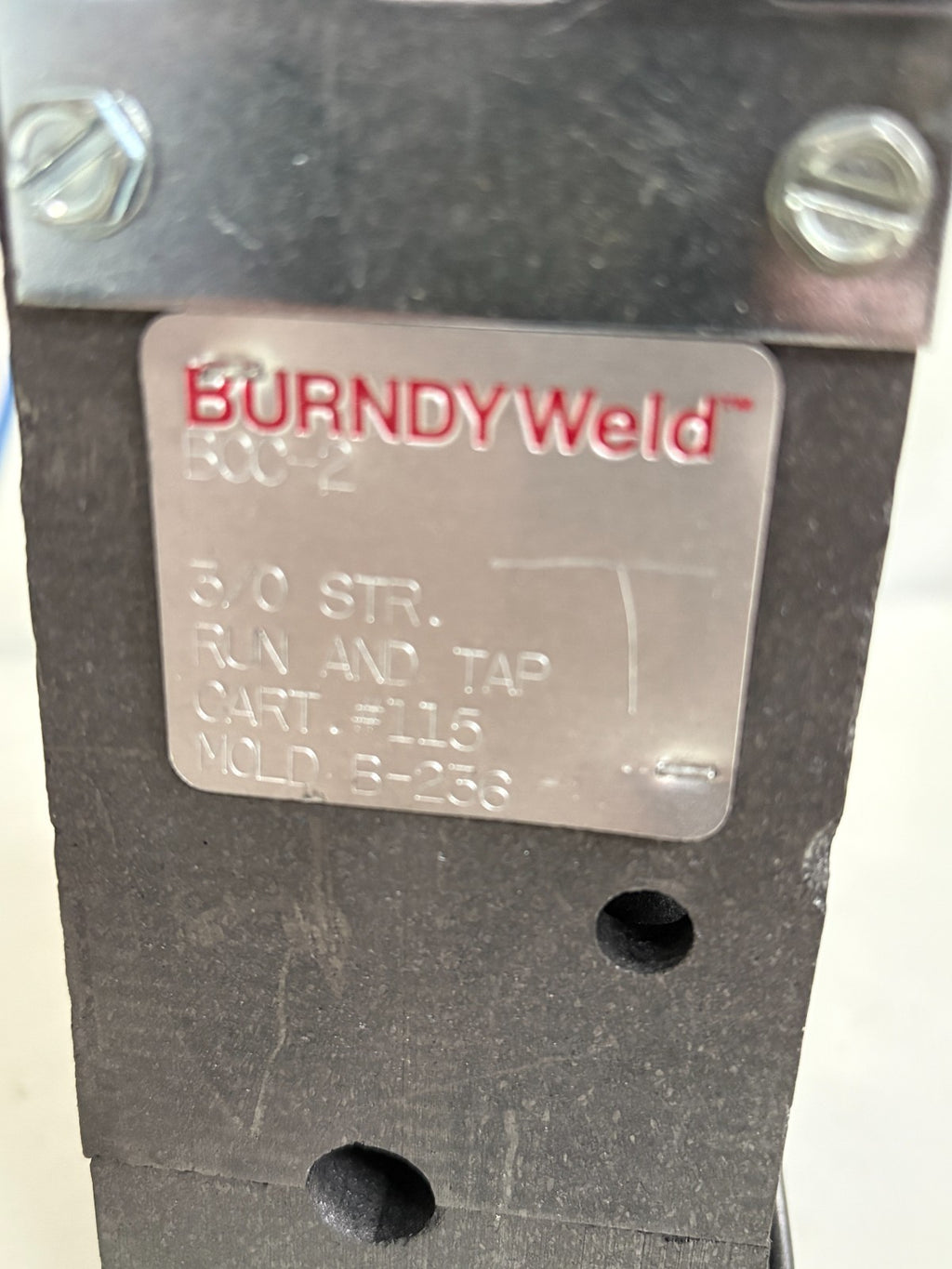 BURNDY WELD B-236 MOLD BCC-2 3/0 STR RUN AND TAP CART #1153