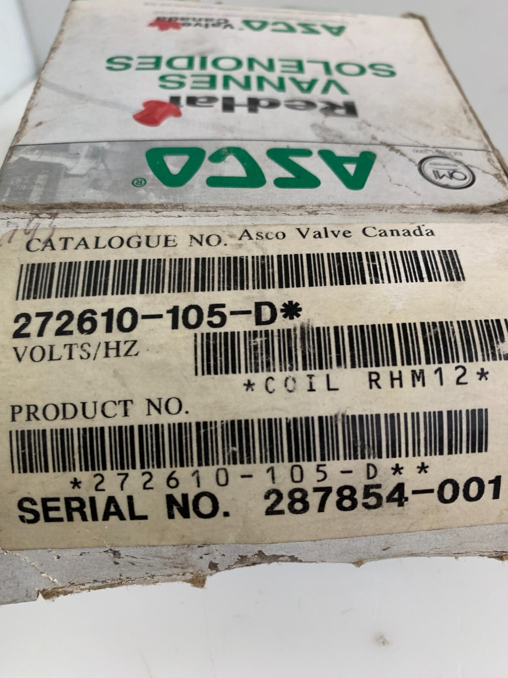 ASCO SOLENOID COIL 272610-105-D