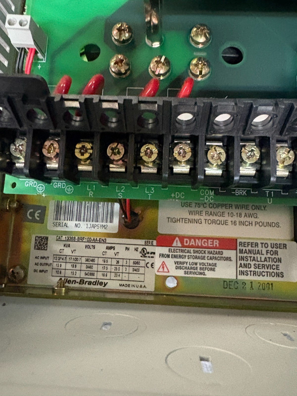 ALLEN BRADLEY 10HP ADJUSTABLE FREQUENCY AC DRIVE 1336S-BRF100-AA-EN3