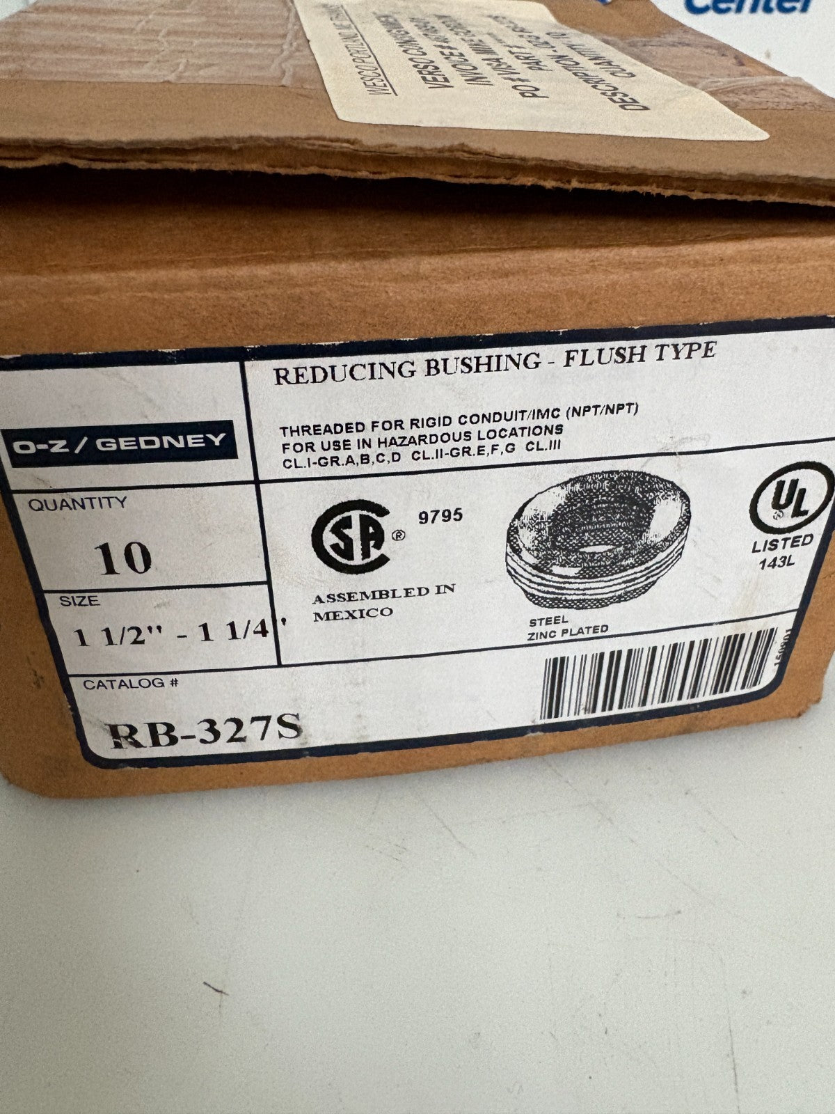 LOT OF 17 O-Z/-GEDNEY REDUCING BUSHING FLUSH TYPE 1 1/2-1 1/4