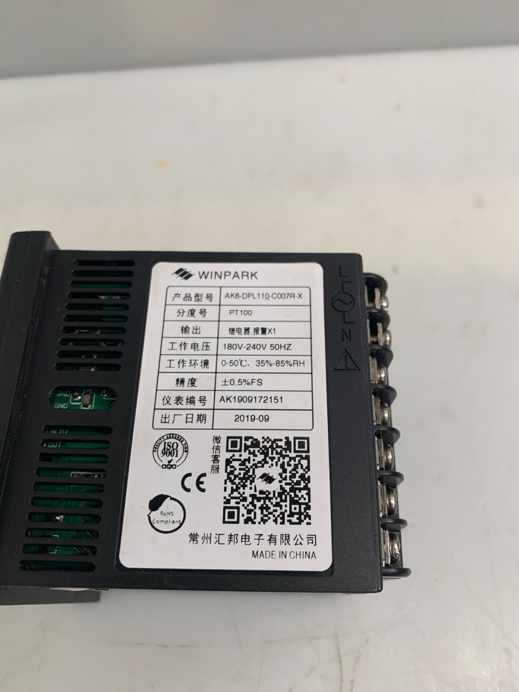 WINPARK   AK6  Digital Temperature Controller AK6-DPL110-C007R-X1