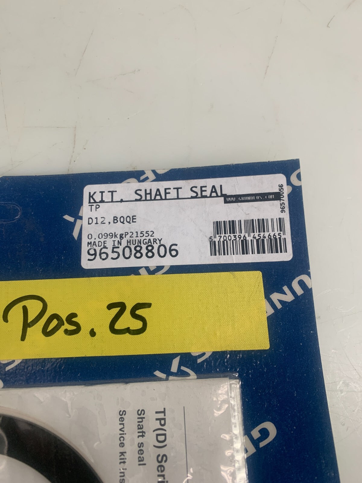 GRUNDFOS 96508806 KIT SHAFT SEAL