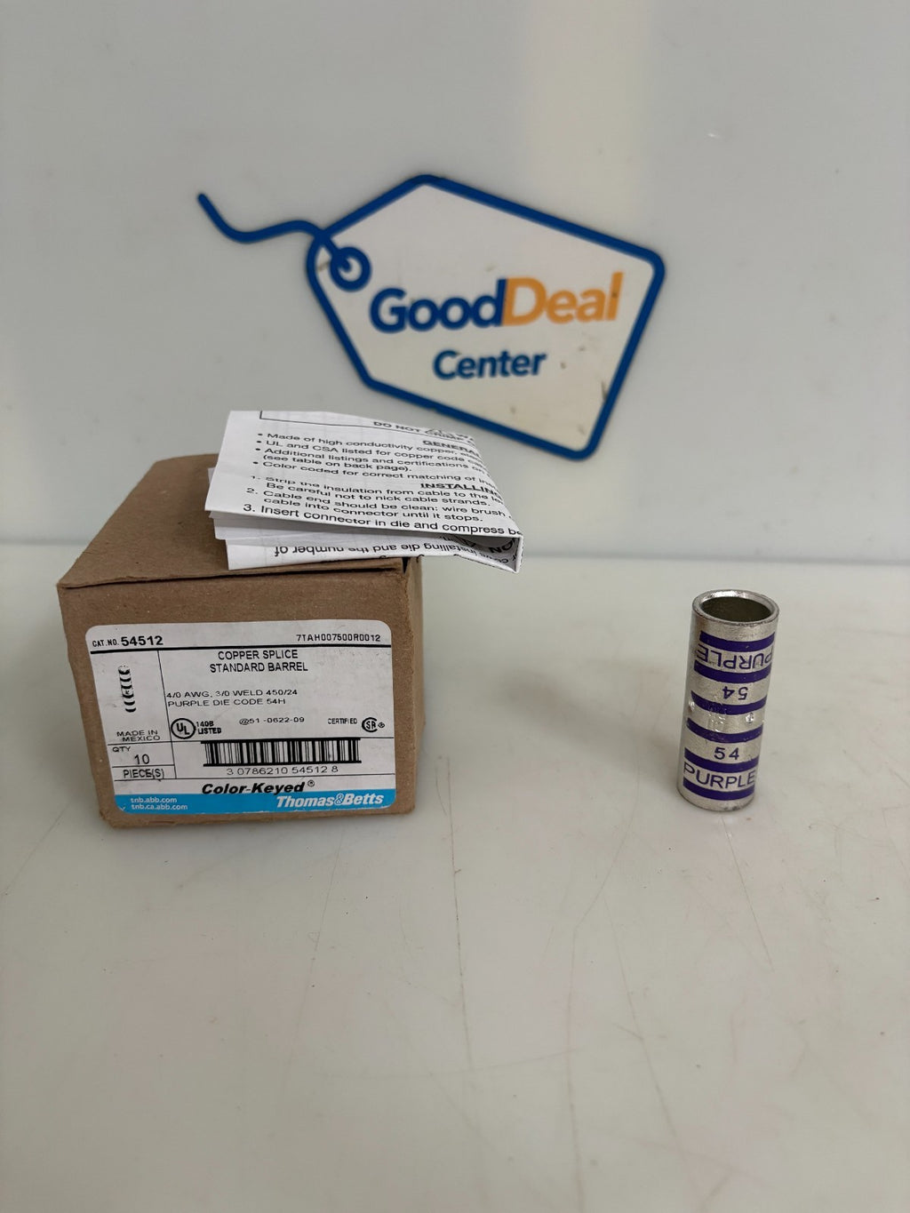 ABB THOMAS & BETTS COOPER SPLICE STANDARD BARREL #54512 10 IN BOX0