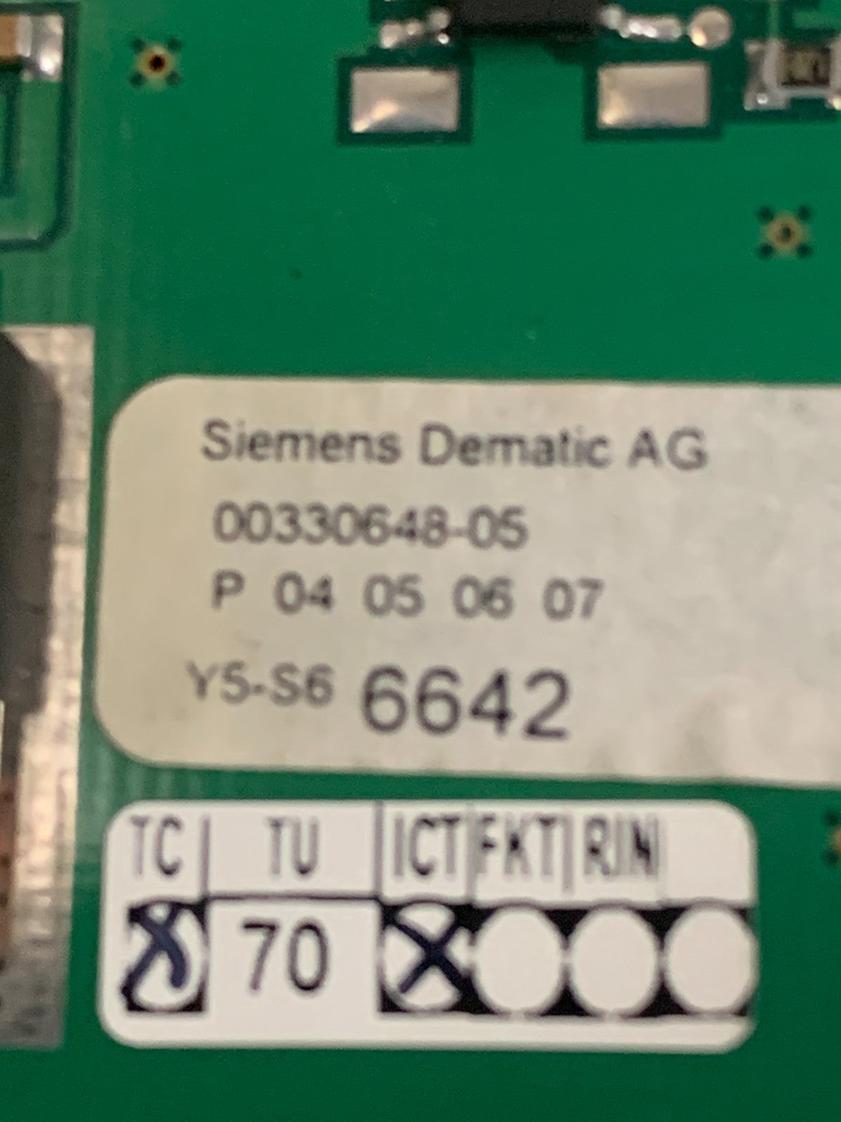 SIEMENS CIRCUIT BOARD 00330648-04