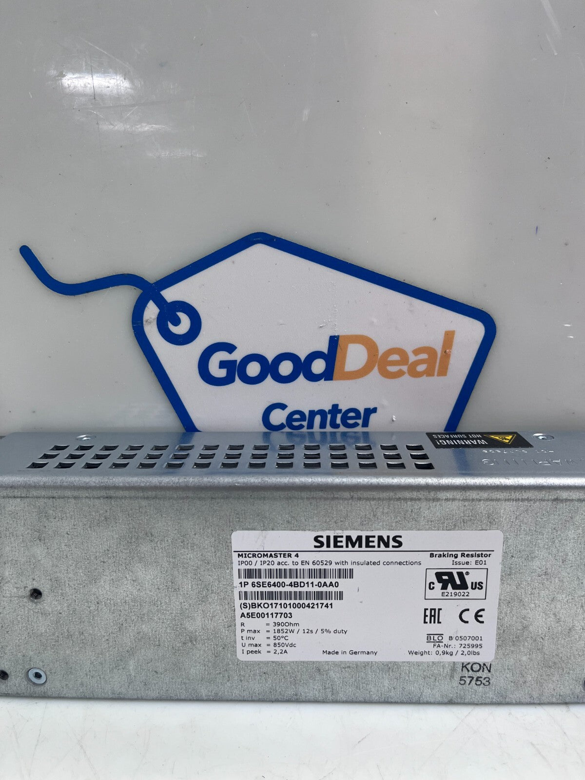 SIEMENS / MicroMaster 4  6SE6400-4BD11-0AA0  Brake Resistor
