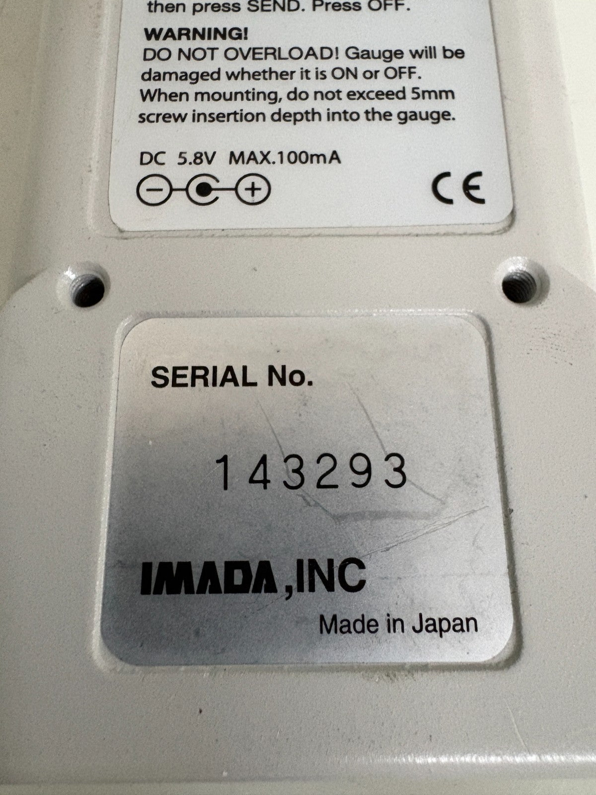 IMADA HTG-40 TORQUE DIGITAL FORCE GAUGE