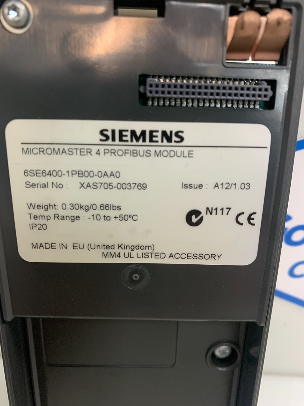 SIEMENS MICROMASTER 4 PROFIBUS MODULE 6SE6400-1PB00-0AA01