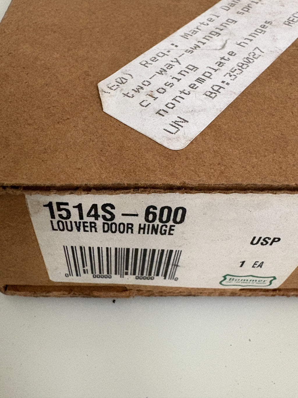 BOMMER LOUVER DOOR HINGE 1514S-6002