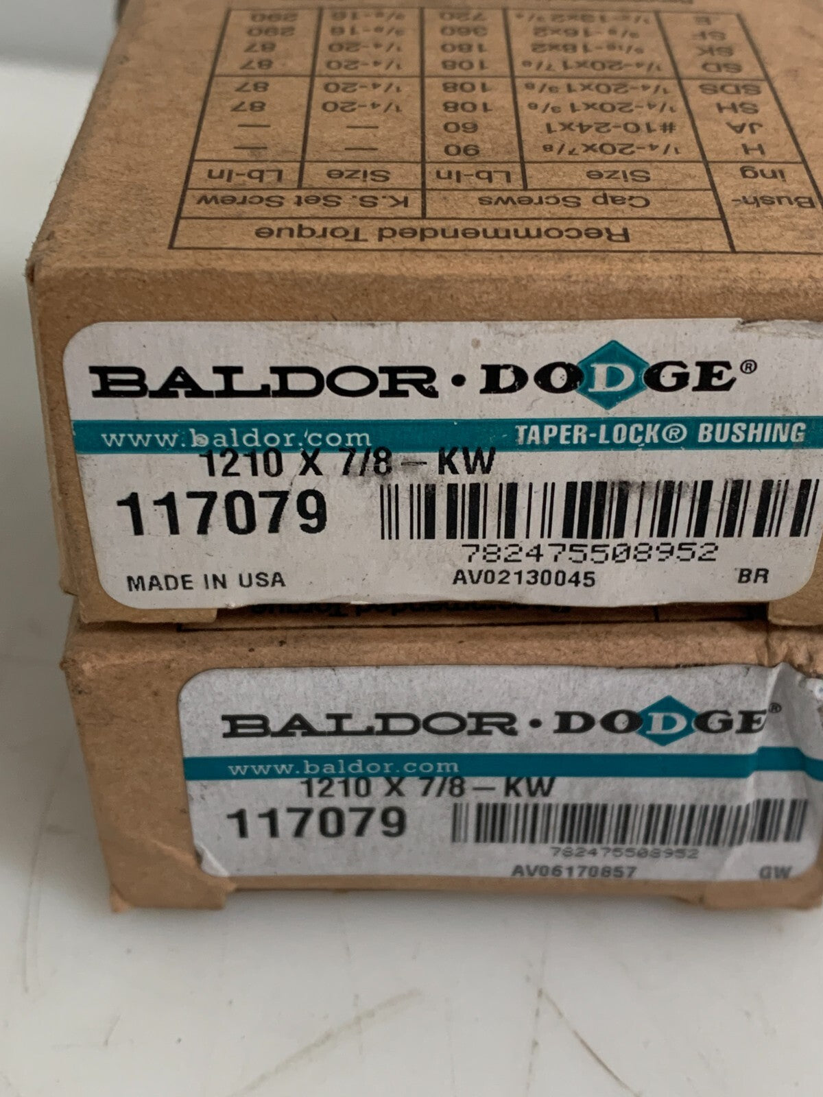LOT OF 3 BALDOR DODGE TAPER LOCK BUSHING 1170792