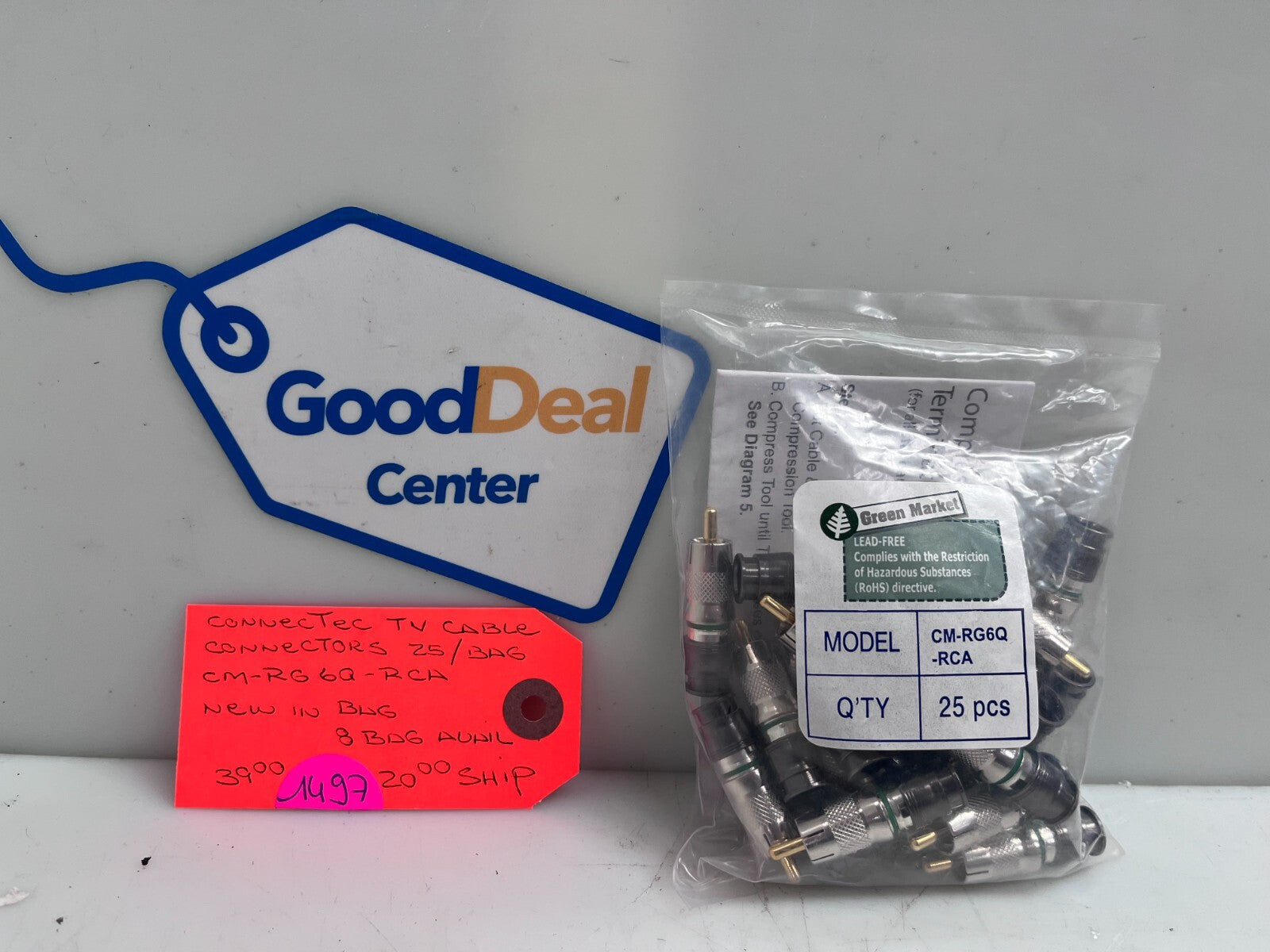 LIBERTY  CM-RG6Q-RCA TV Cable Connectors 25 Pieces