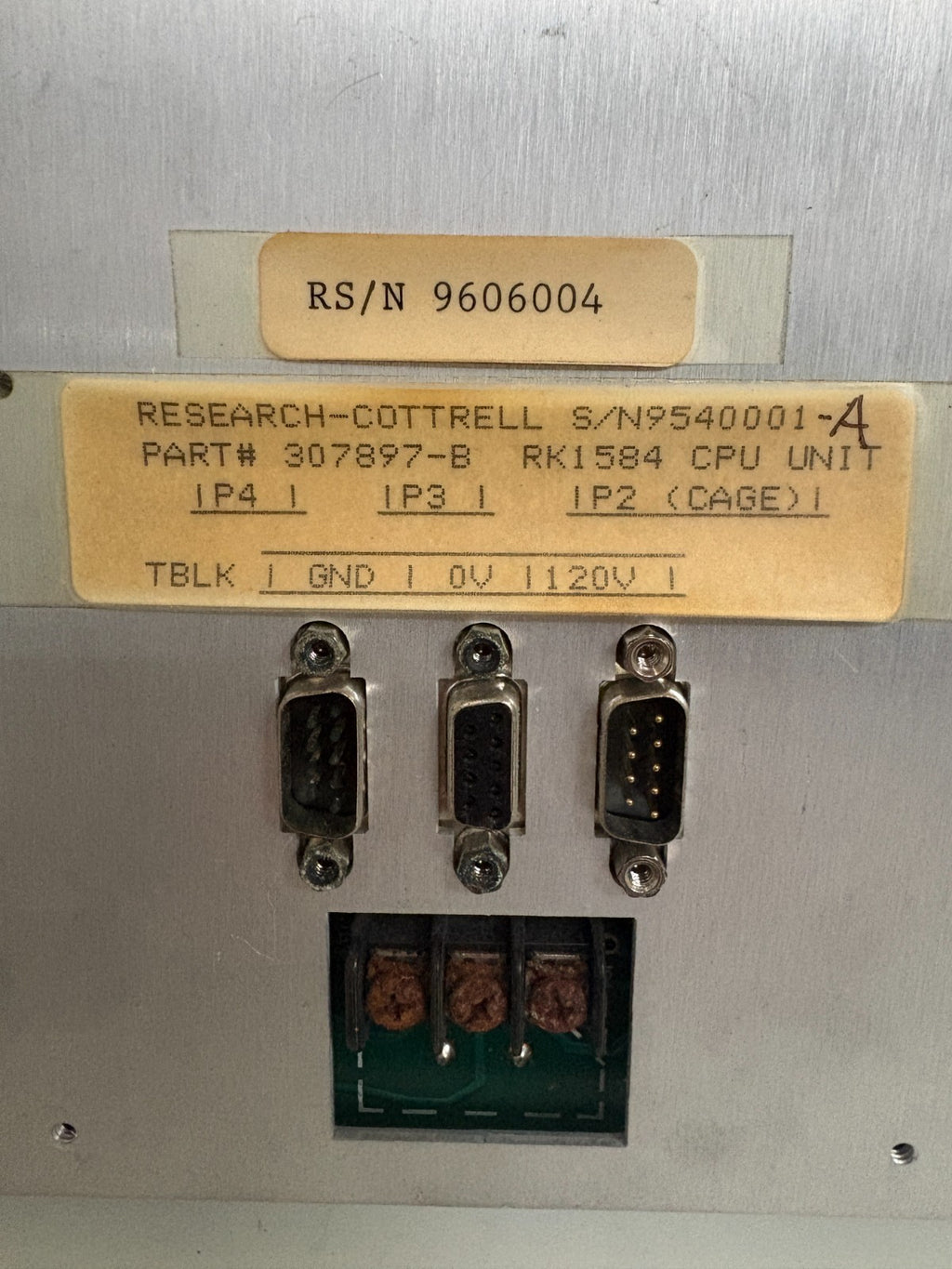 RESEARCH-COTTRELL MICROPROCESSOR RAPPER CONTROL MODEL 307897-B