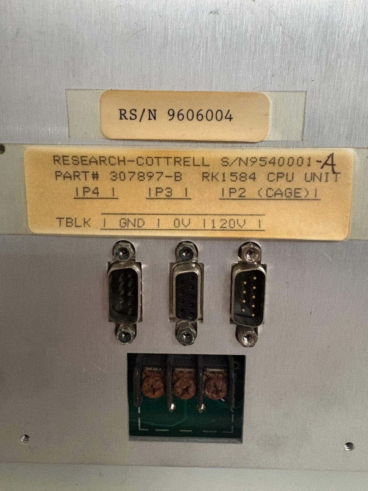 RESEARCH-COTTRELL MICROPROCESSOR RAPPER CONTROL MODEL 307897-B