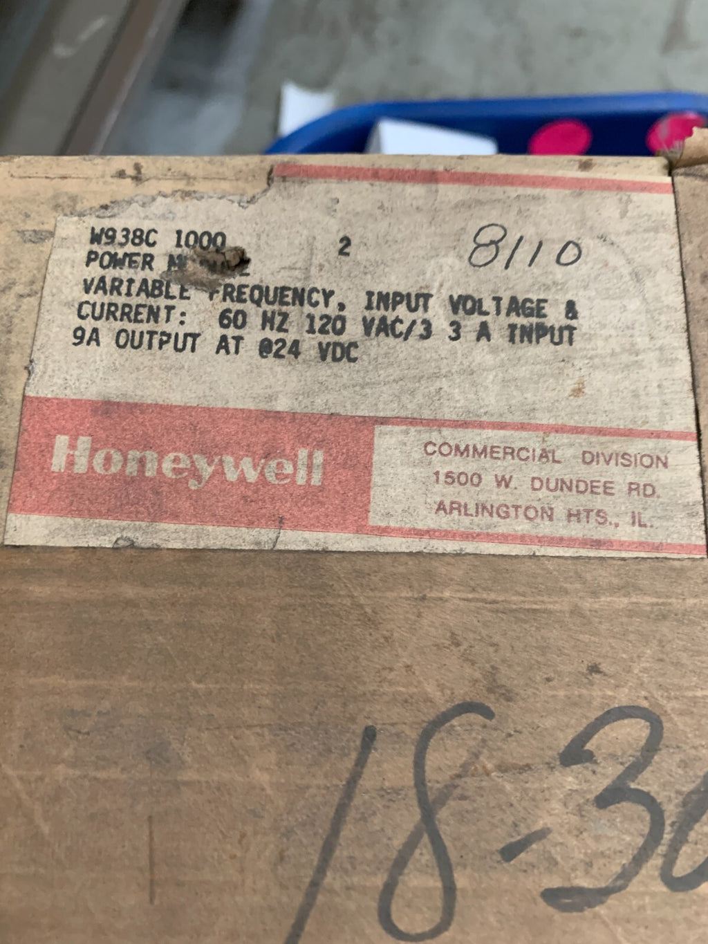 HONEYWELL POWER SUPPLY MODULE FIRE & SECURITY SYSTEM W938 C4