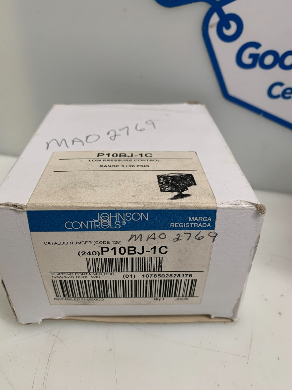 P10BJ-1C Johnson Controls Low Range Pressure Control