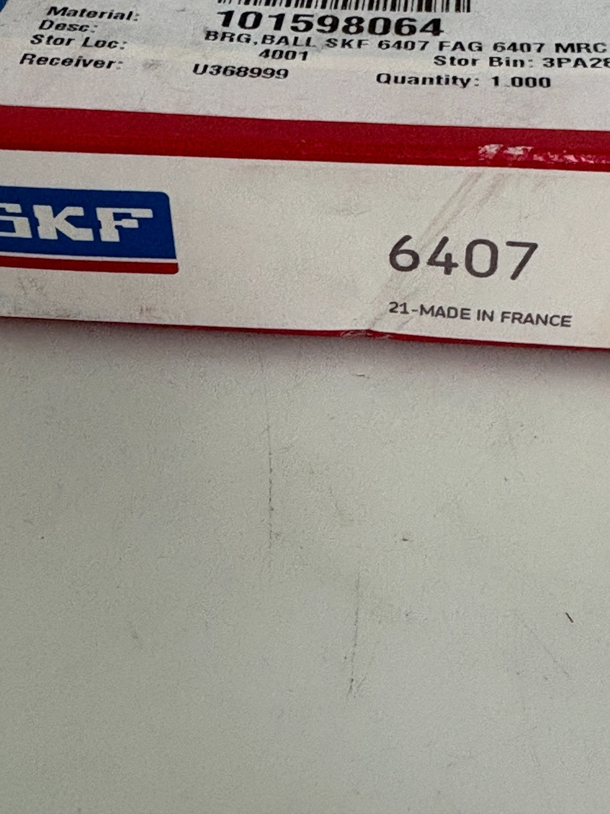 SKF #6407 DEEP GROVE BEARING