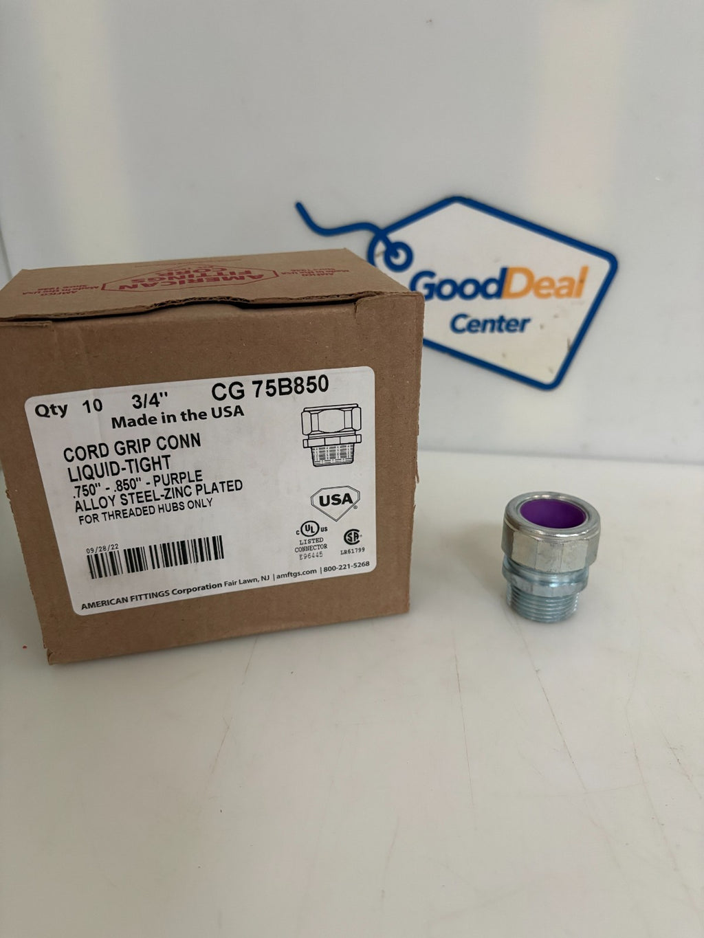 AMERICAN FITTING 3/4" CORD GRID LIQUID-TIGHT CONNECTOR CG 75B850 10 IN BOX0