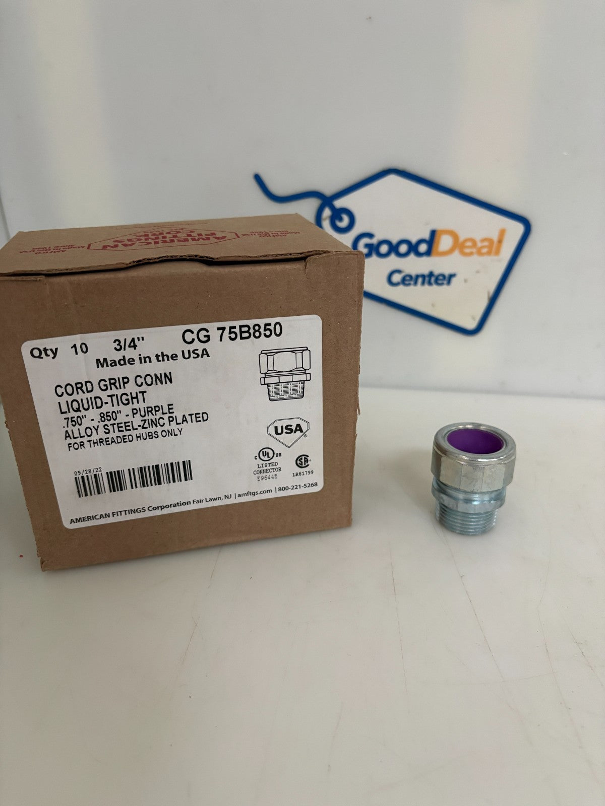 AMERICAN FITTING 3/4" CORD GRID LIQUID-TIGHT CONNECTOR CG 75B850 10 IN BOX0