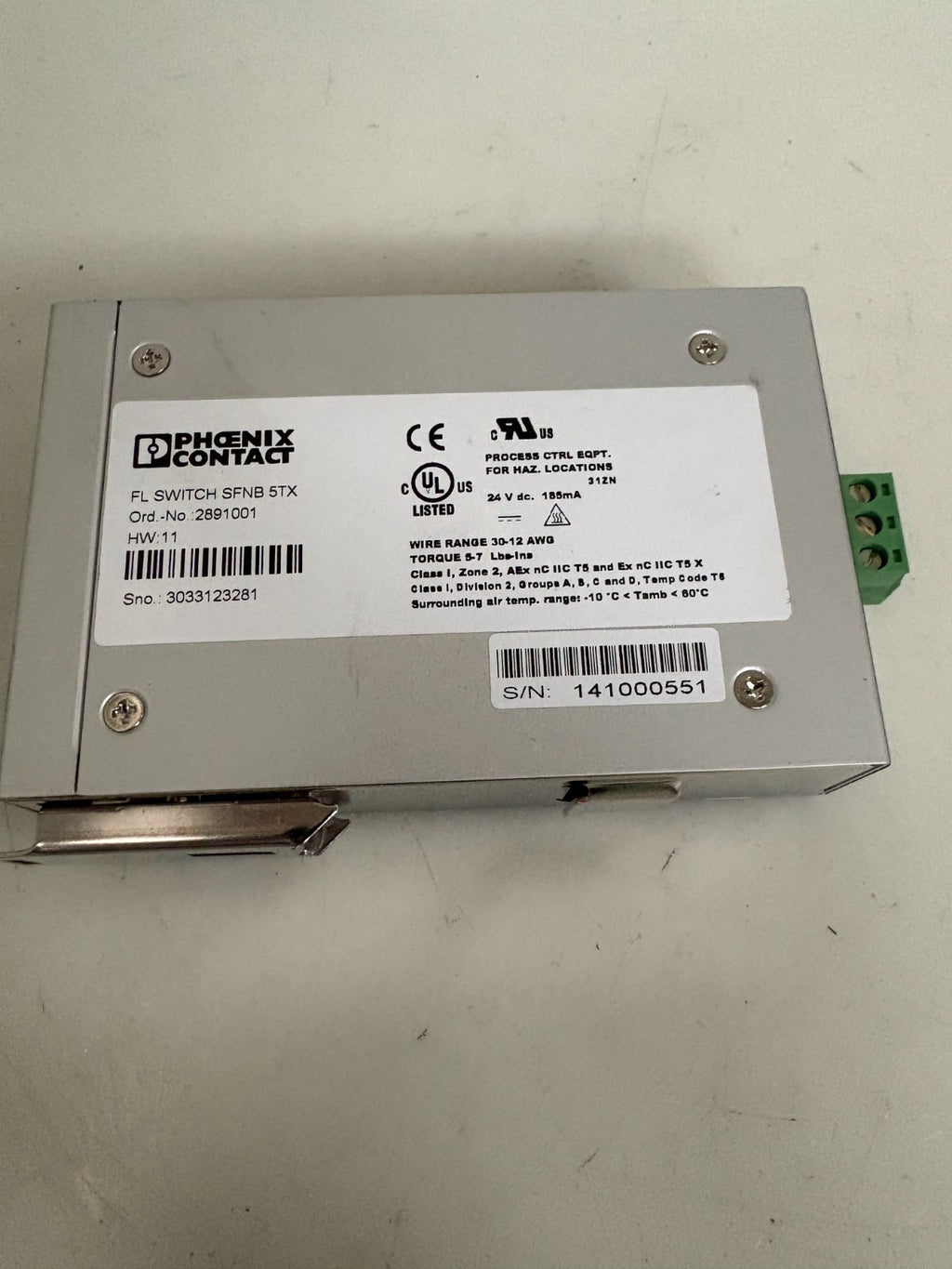 PHOENIX CONTACT 4 PORT ETHERNET SWITCH FL SWITCH SFNB STX 2891001