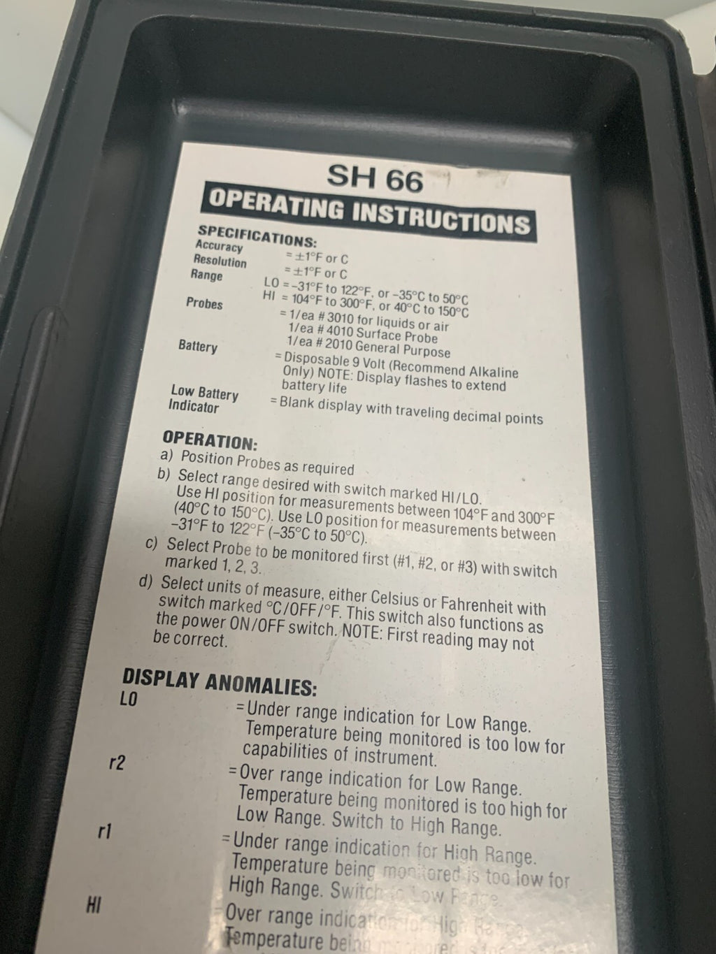 Electro-Therm SH-66 Digital Thermometer