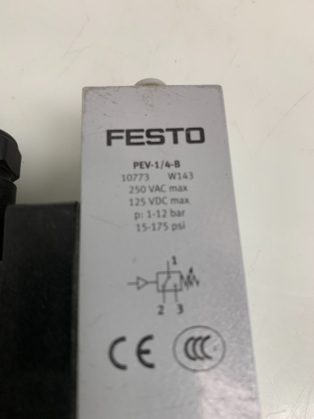FESTO PEV-1/4-B Pressure Switch 10773  w/Solenoid Switch  LDS-V107507