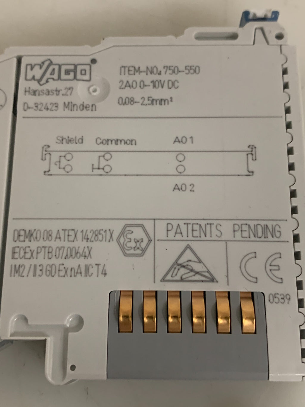 MIX LOT OF 2  WAGO END MODULE 750-600 AND 2 CHANNEL ANALOG OUTPUT 750-550
