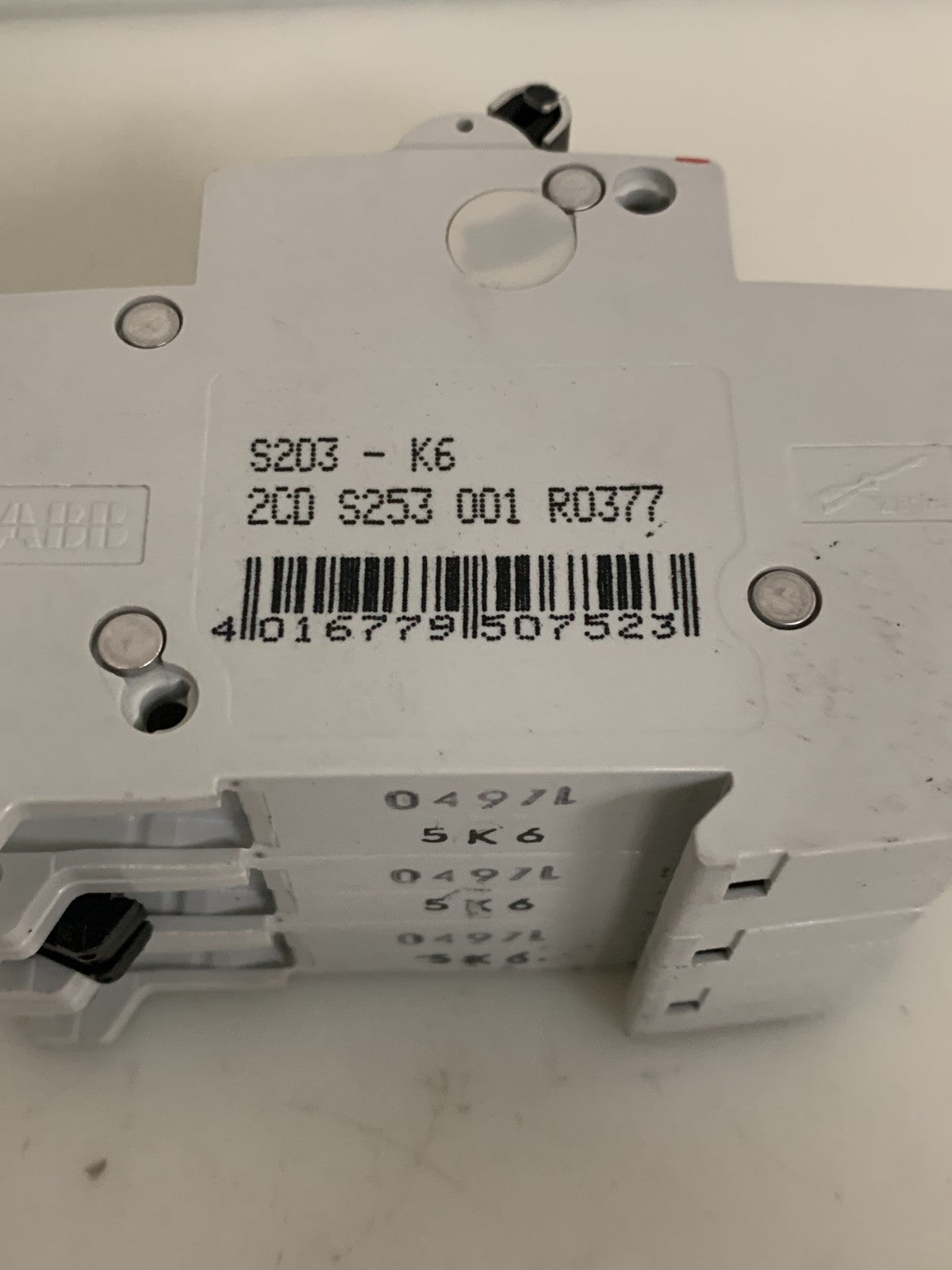 LOT OF 2  ABB CIRCUIT BREAKER S203-K6