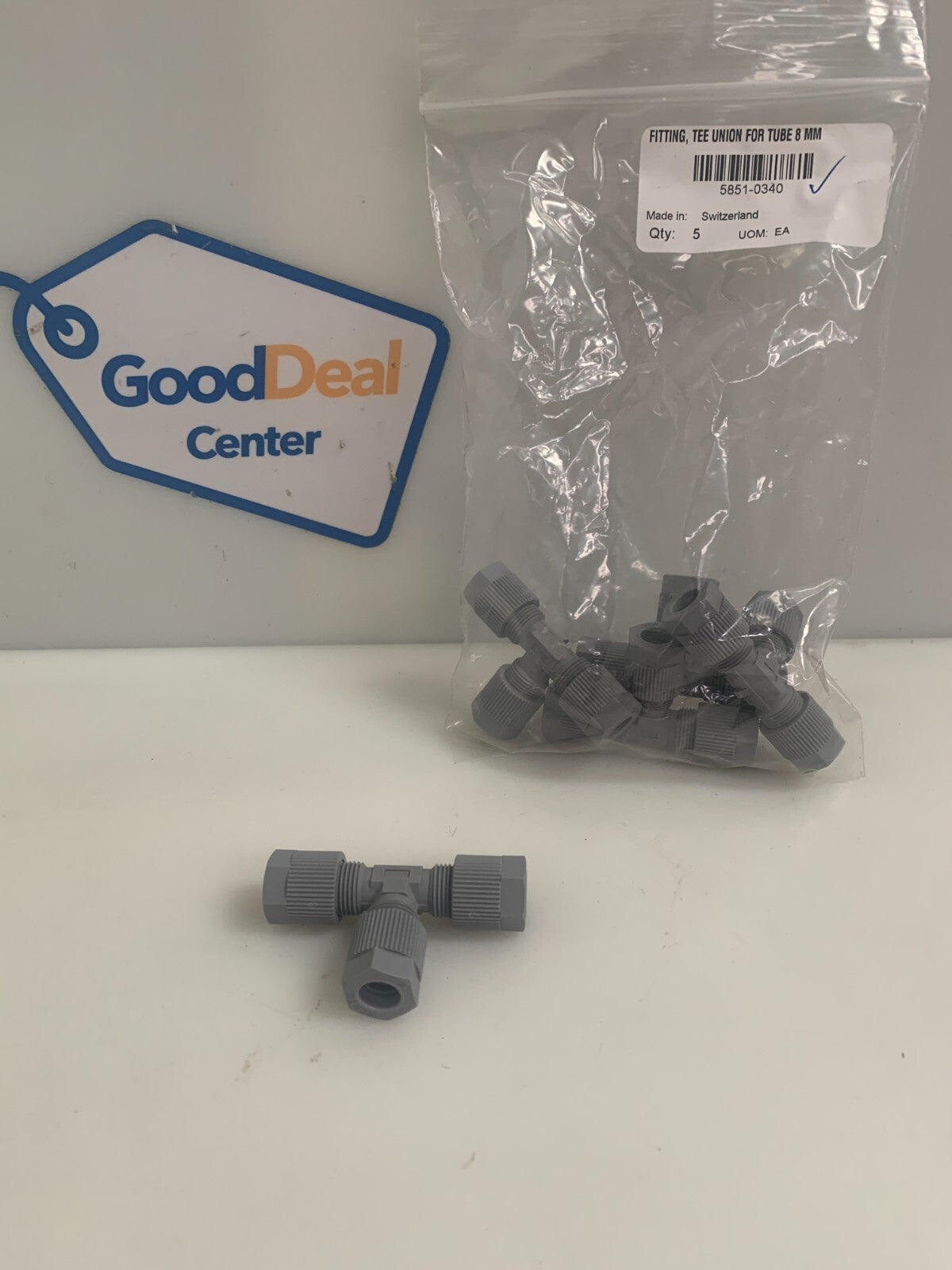 HP SCITEX TEE UNION FOR 8 MM TUBE 5851-0340 5 IN BAG