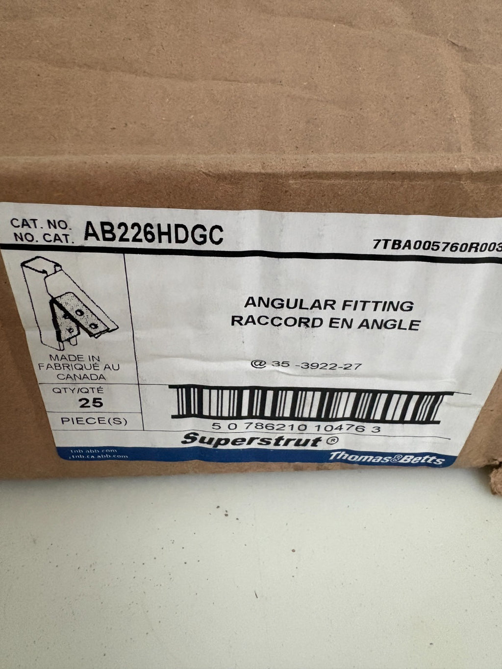 ABB THOMAS & BETTS SUPERSTRUT ANGULAR FITTING AB226HDGC 25 PER BOX2