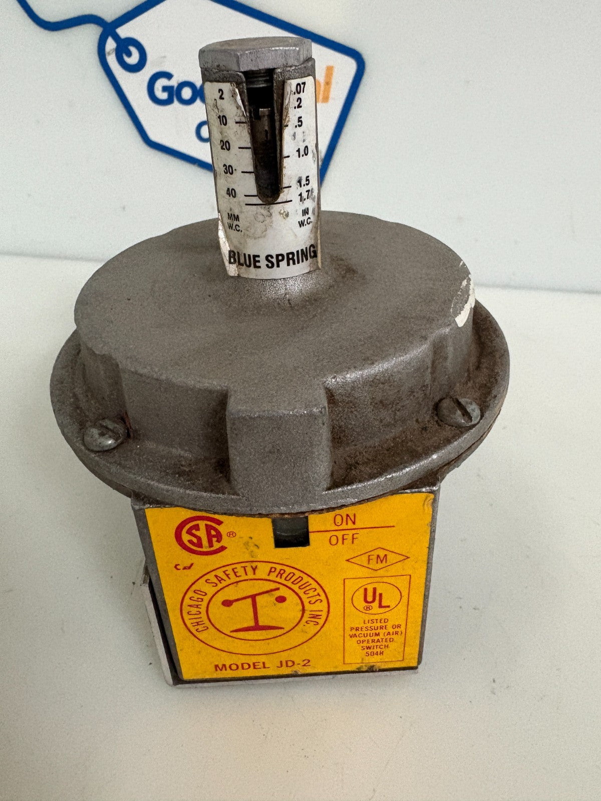 ANTUNES CONTROLS PRESSURE SWITCH JD-2