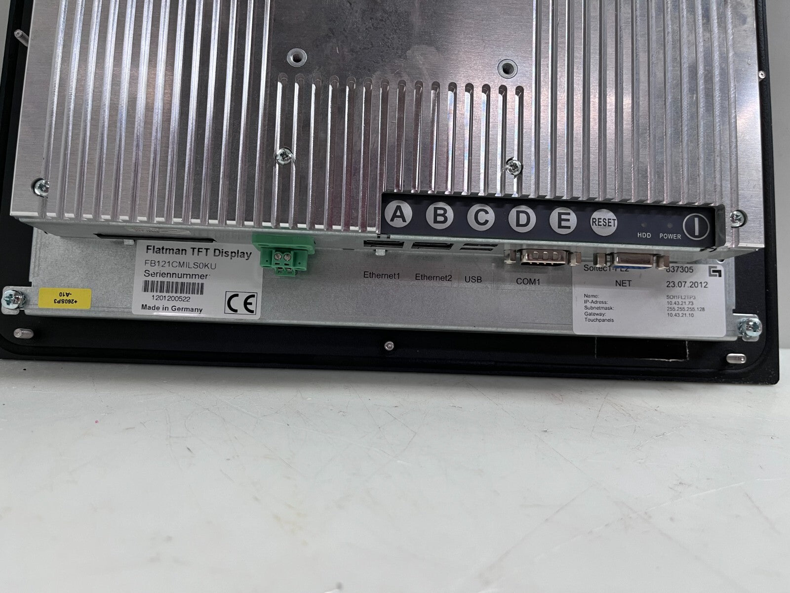 IQ AUTOMATION / FLATMAN TFT Display  FB121CMILS0KU  Display Panel 837305