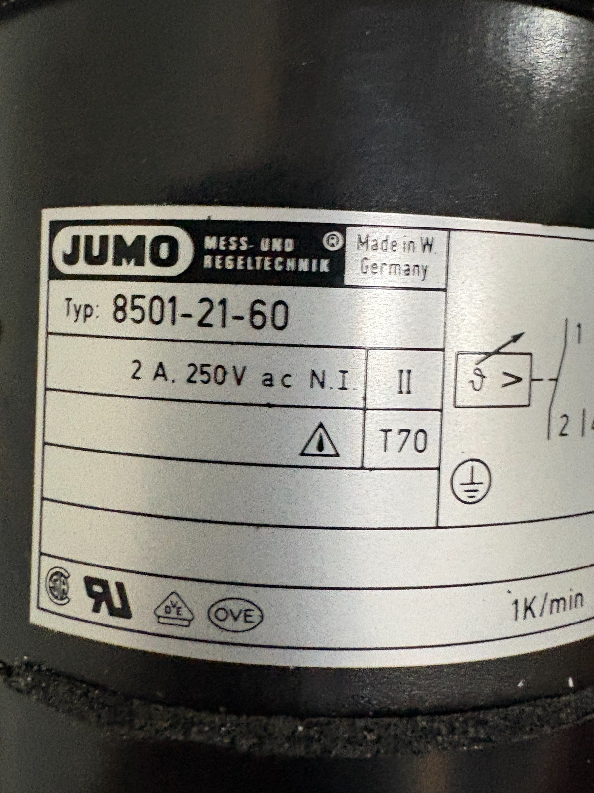 JUMO TEMPERATURE SWITCH 1089-0502-04 2