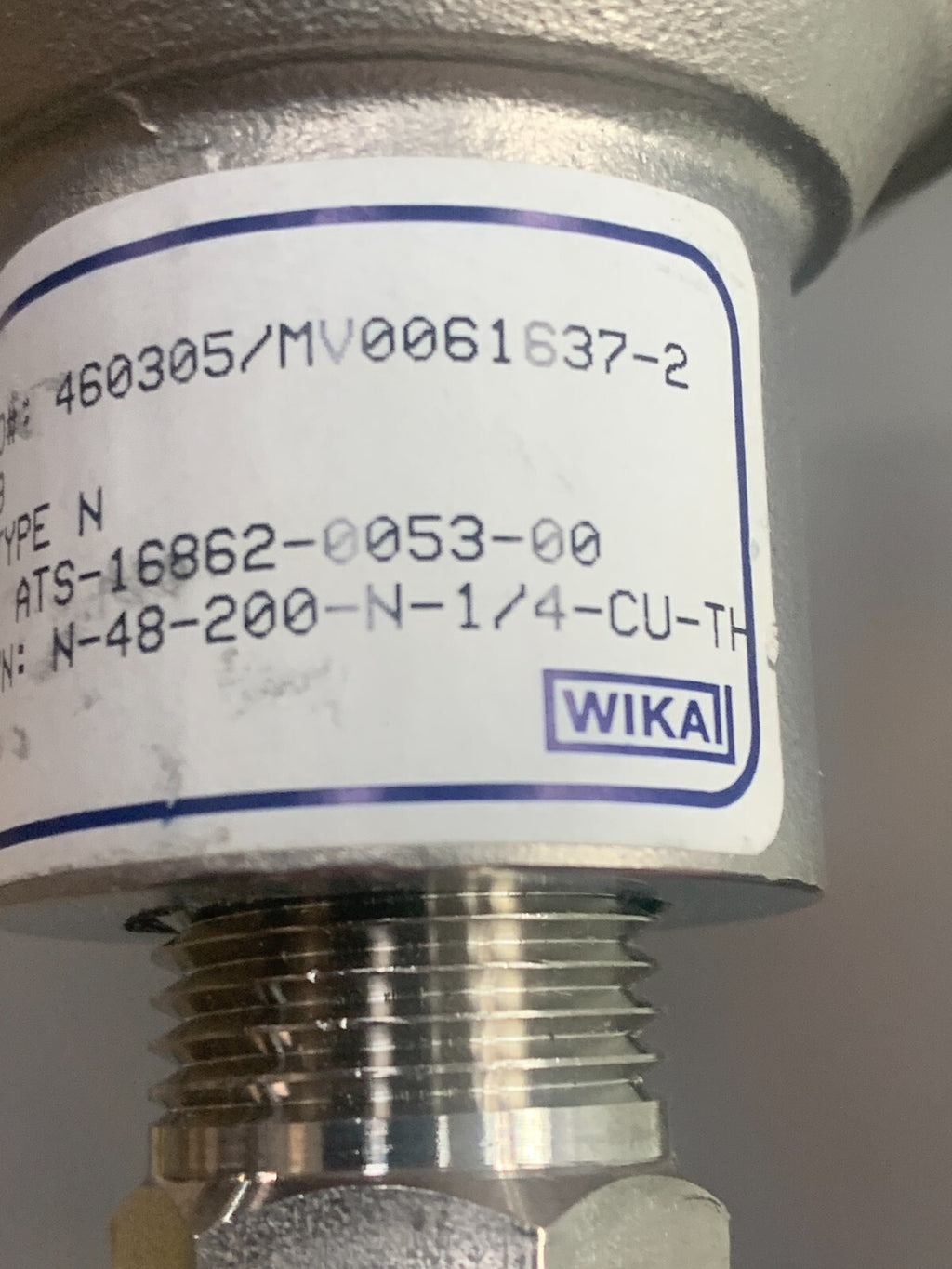 WIKA TC10 Thermocouple 48" rod 18-C10-174835 see label for specs