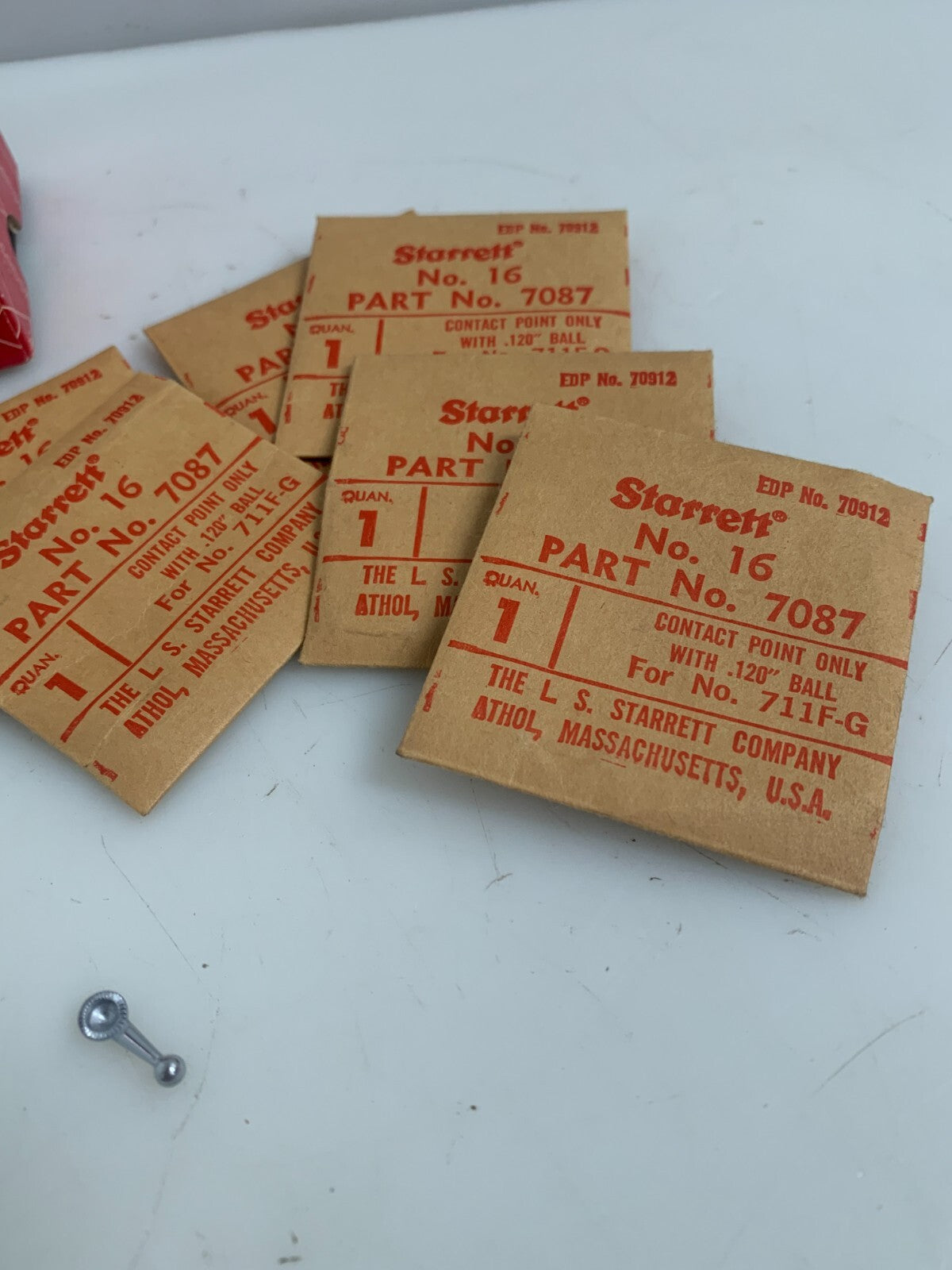 Box of 6 Starrett 7087 #16 Contact Point 711F/G-162