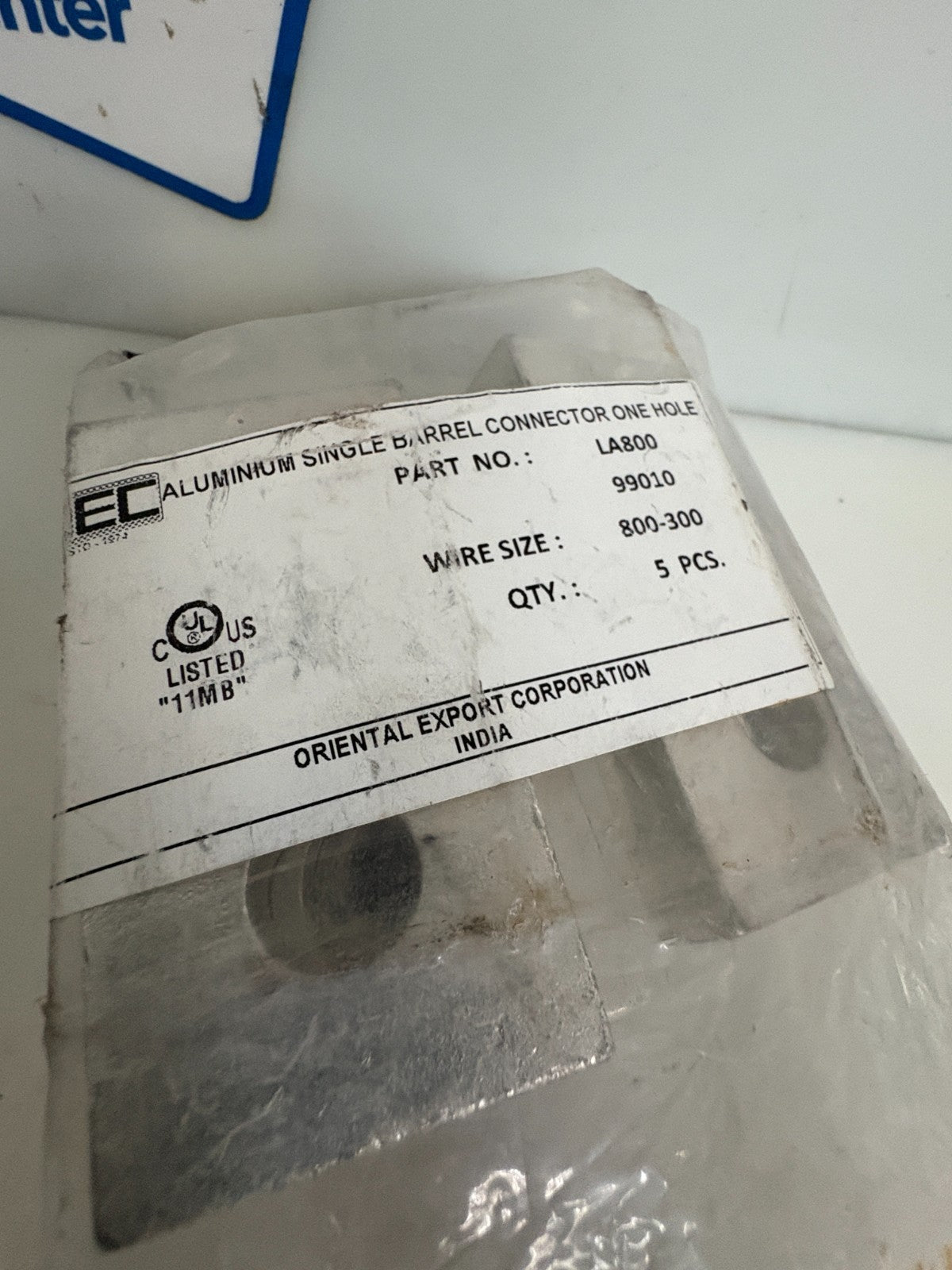 LOT OF 4 PENN-UNION SINGLE BARREL CONNECTOR ONE HOLE LA 800 990102