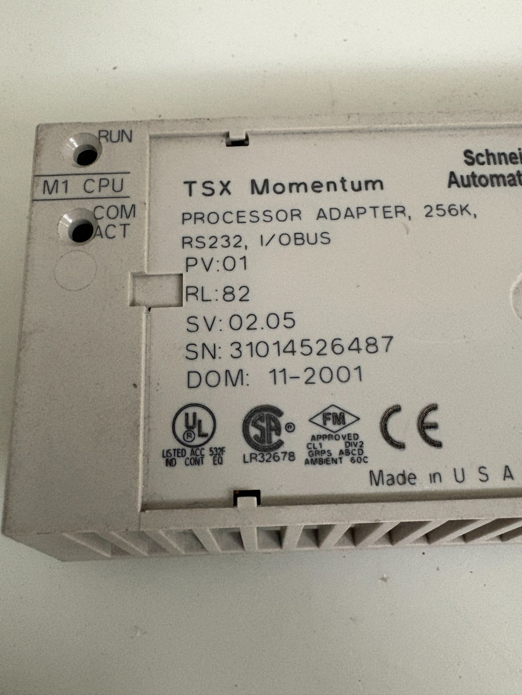 SCHNEIDER TSX MOMENTUM PROCESSOR ADAPTER 256K 171 CCS 760 00