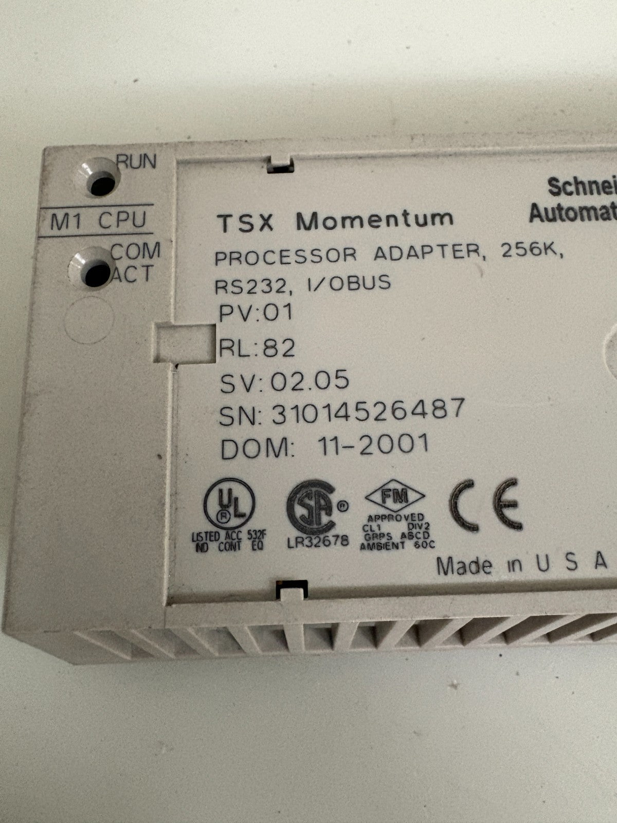 SCHNEIDER TSX MOMENTUM PROCESSOR ADAPTER 256K 171 CCS 760 00