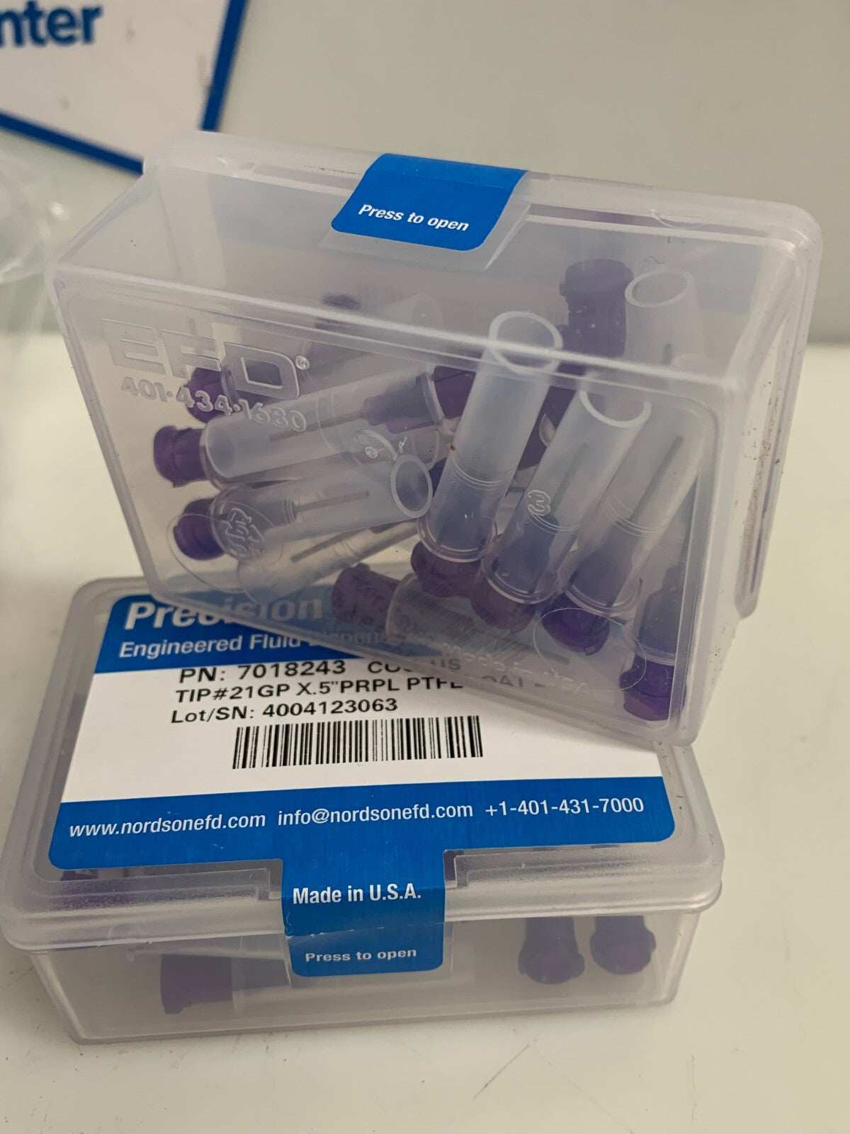 Lot of 15 boxes of NORDSON EFD Precision Tips 7018243 (Box of 20)