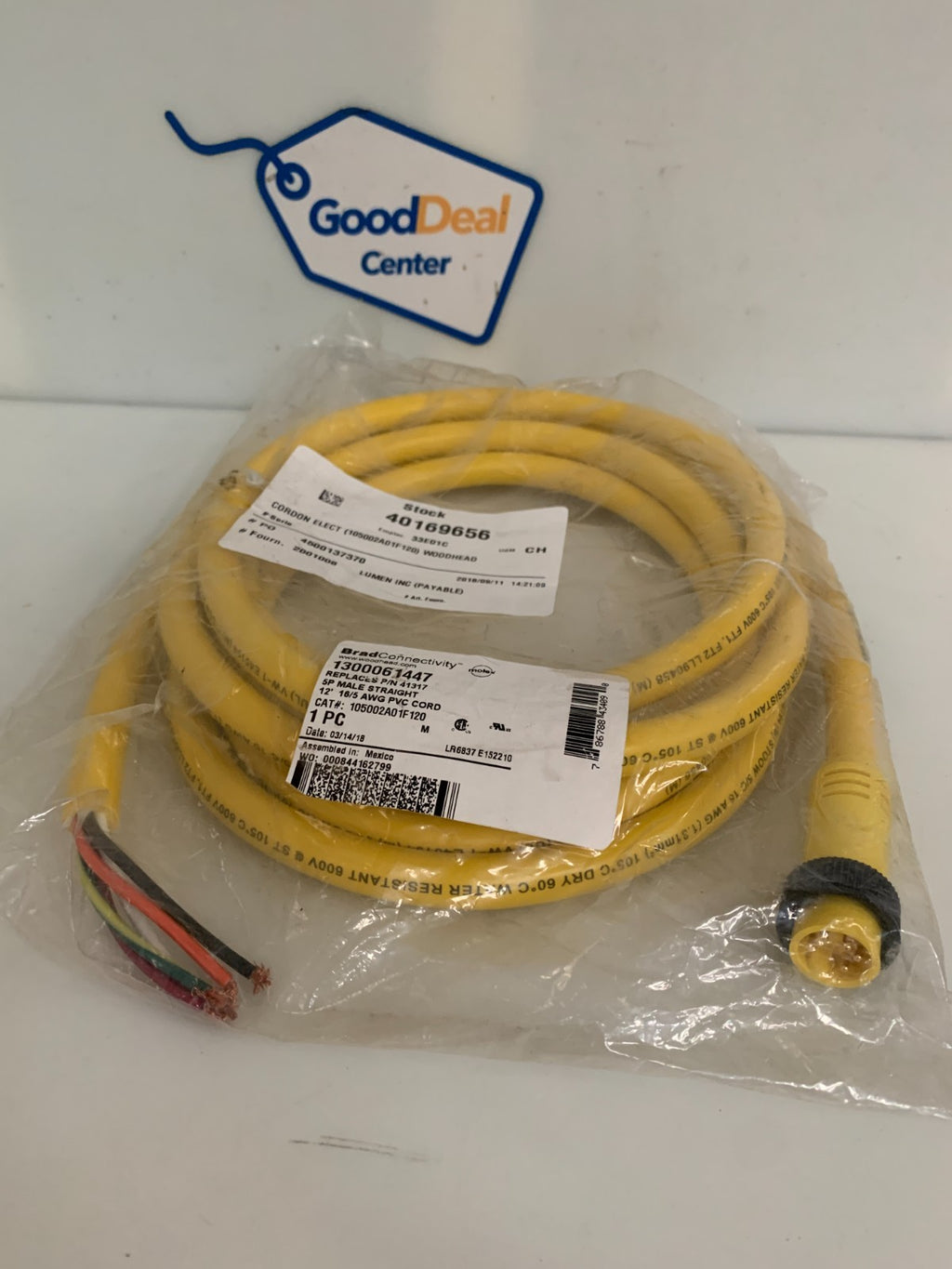 BRAD CONNECTIVITY 12' 16/5 AWG PVC CORD