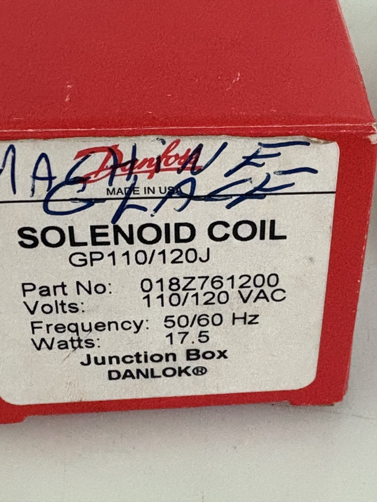 DANFOSS SOLENOID COIL 018Z7612002