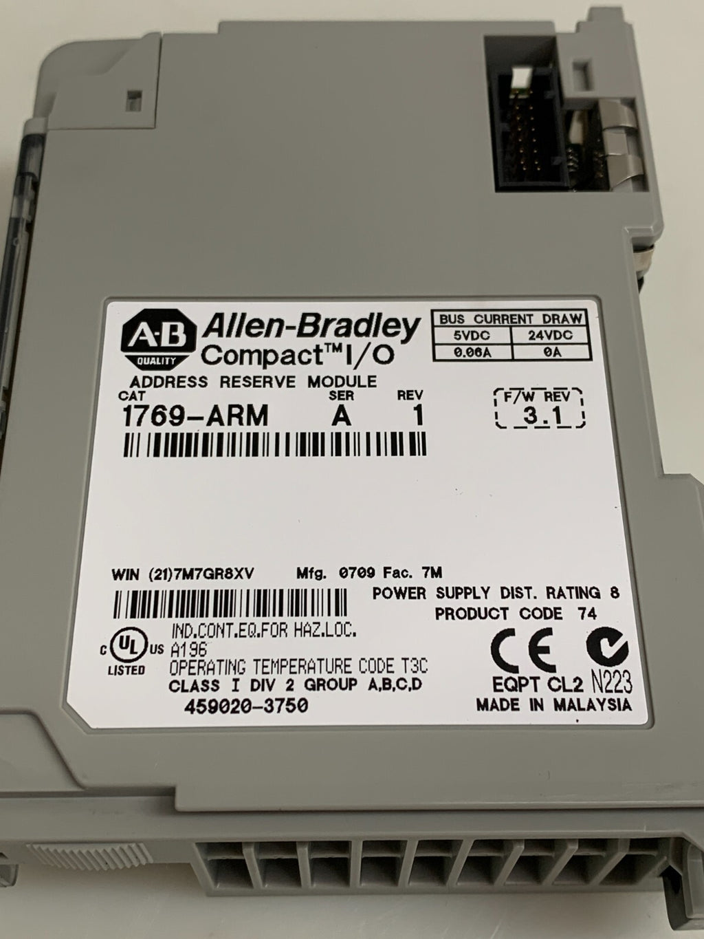 ALLEN BRADLEY   Compact I/O PLC Module   1769-ARM    A  1