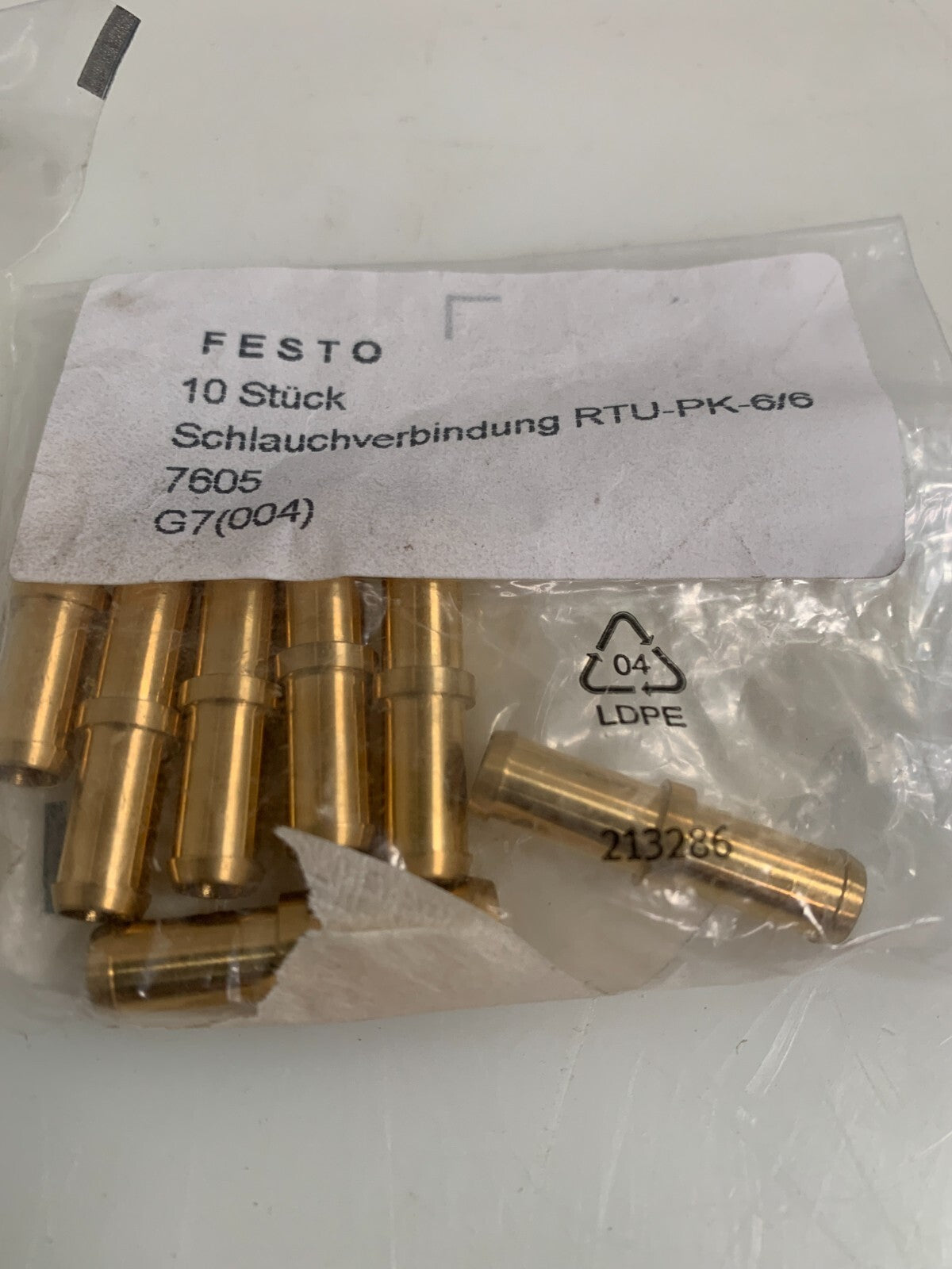 Lot of 17 Festo Pneumatic Brass Union RTU-PK-6/6 #76051