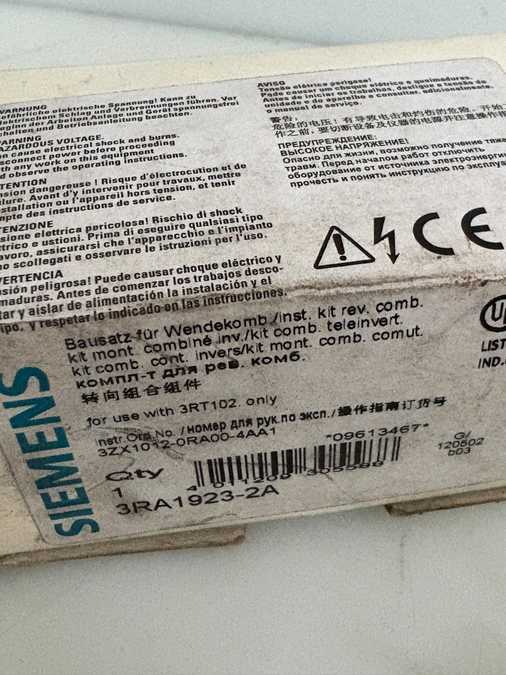 LOT OF 7 SIEMENS ASSY KIT COMBINE 3RA1923-2A2
