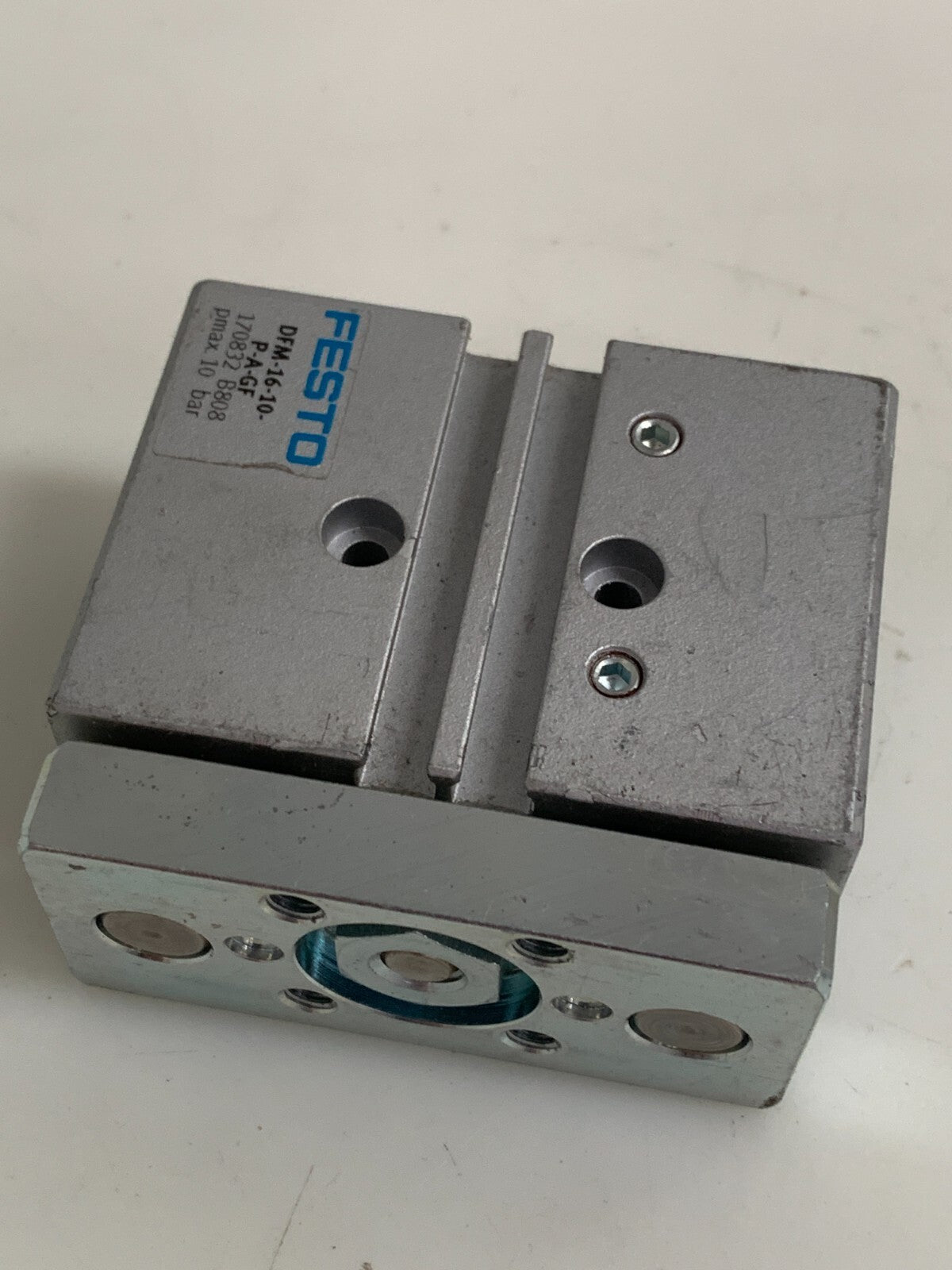 LOT OF 2FESTO GUIDED ACTUATOR 170832 DFM-16-10-P-A-GF ONE W/VALVES & SICK SENSOR