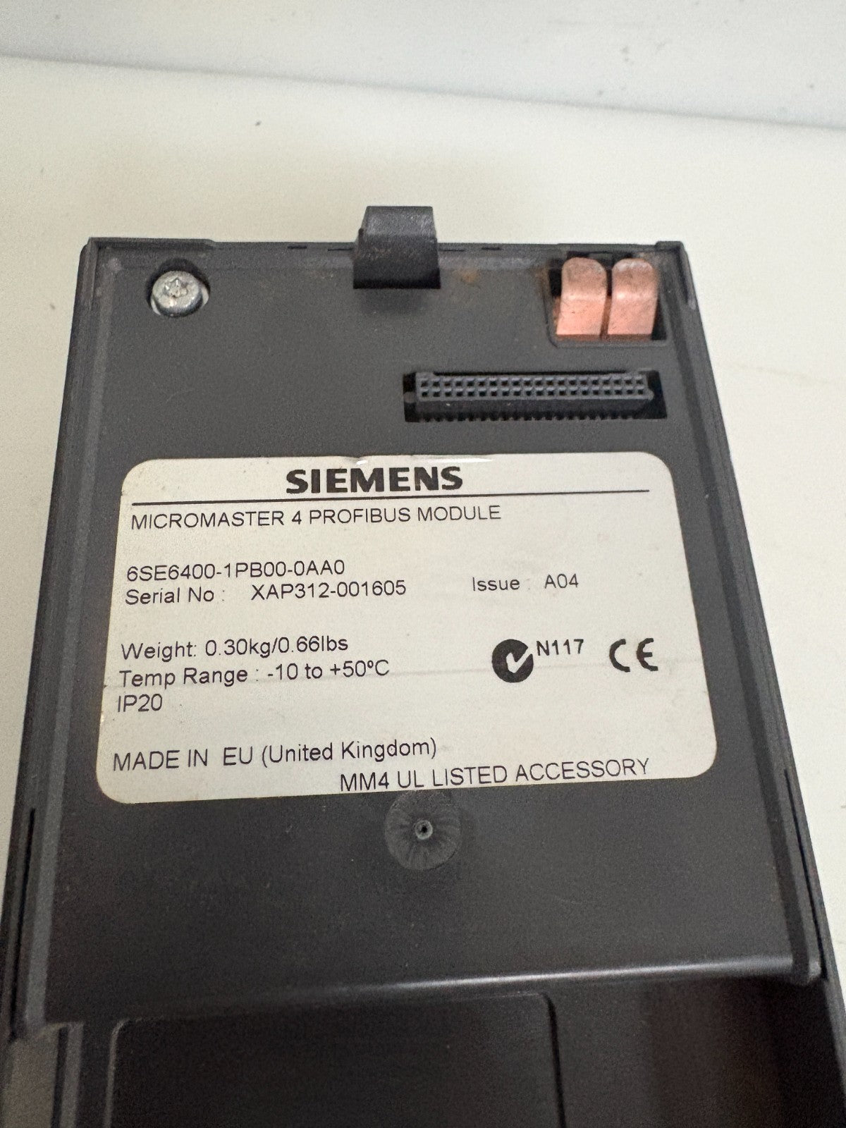 SIEMENS MICROMASTER 4 PROFIBUS MODULE 6SE6400-1PB00-0AA03