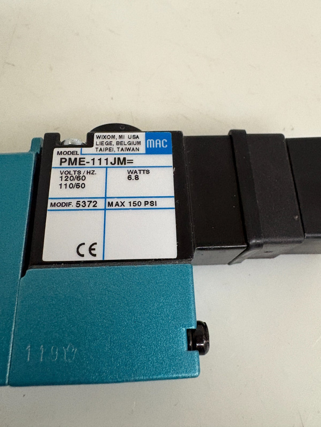 MAC VALVES 150 PSI SOLENOID VALVE 811C-PM-111JB-172