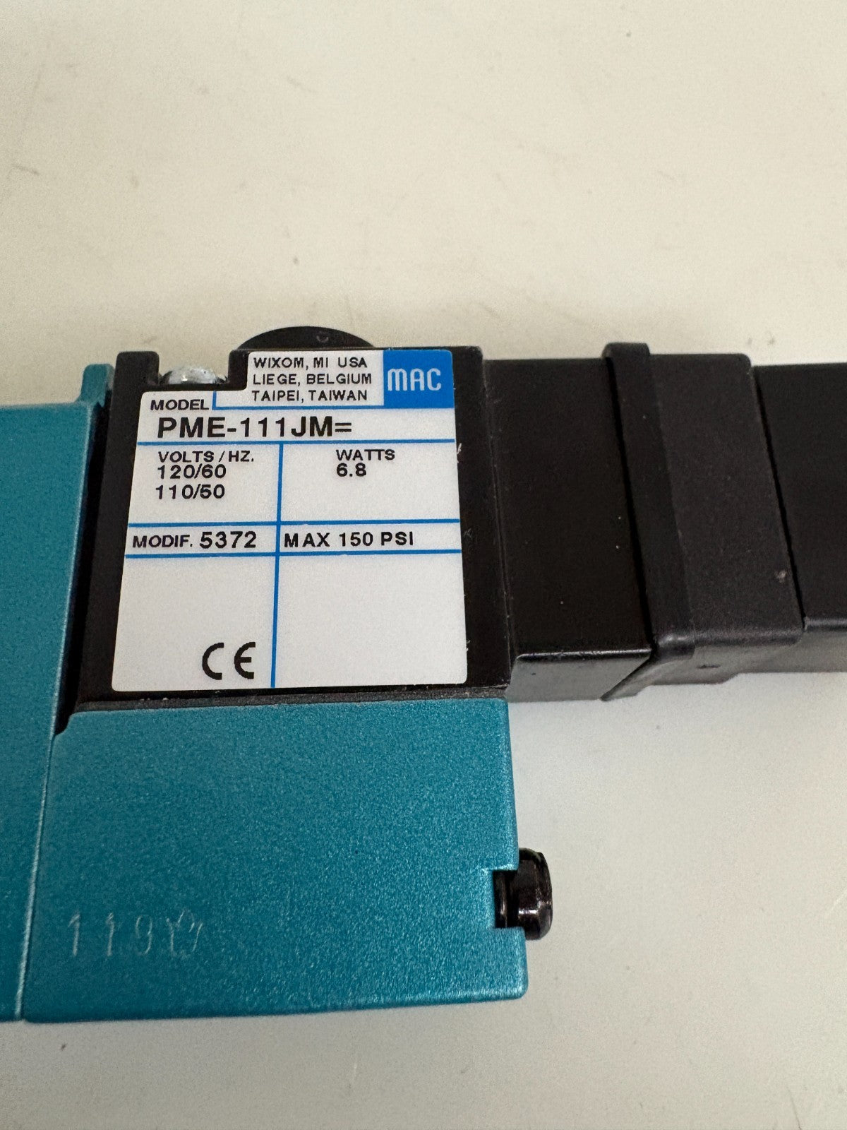MAC VALVES 150 PSI SOLENOID VALVE 811C-PM-111JB-172